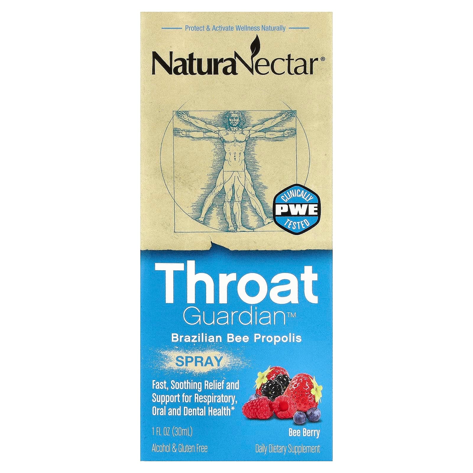 NaturaNectar Throat Guardian Brazilian Bee Propolis Spray – Bee Berry – 30 ml de NaturaNectar