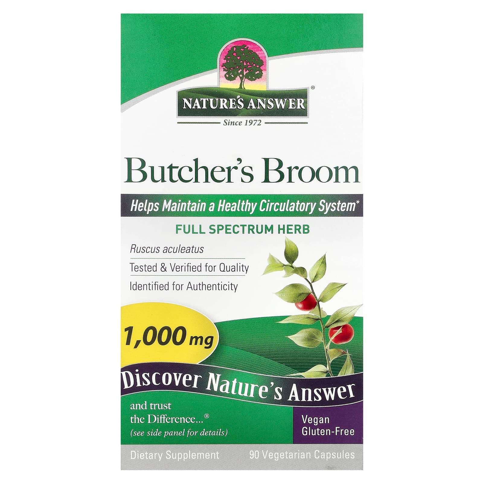 Nature's Answer Butcher's Broom – 90 gélules végétales de Nature's Answer