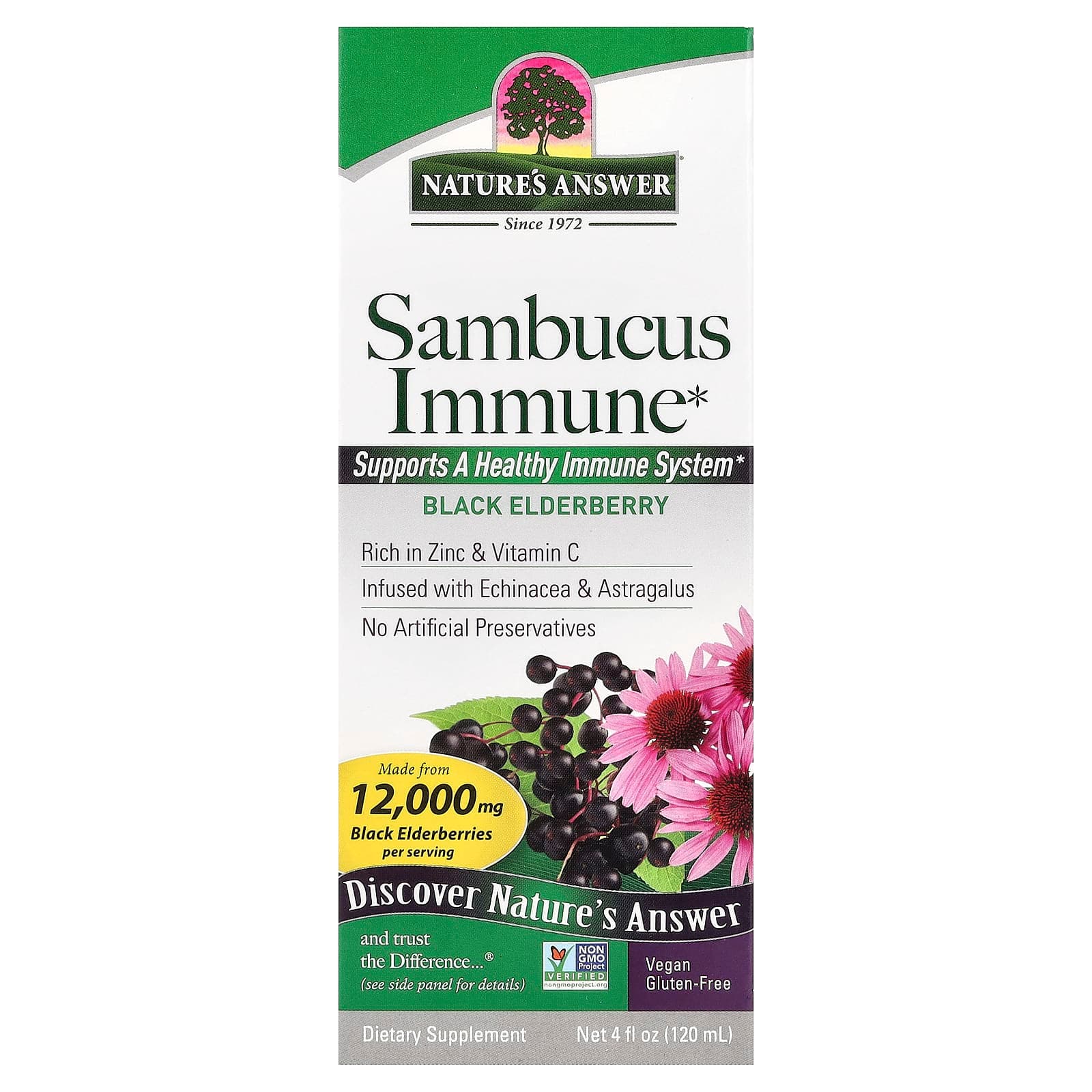 Nature's Answer Sambucus Immune – Black Elderberry – 120 ml de Nature's Answer