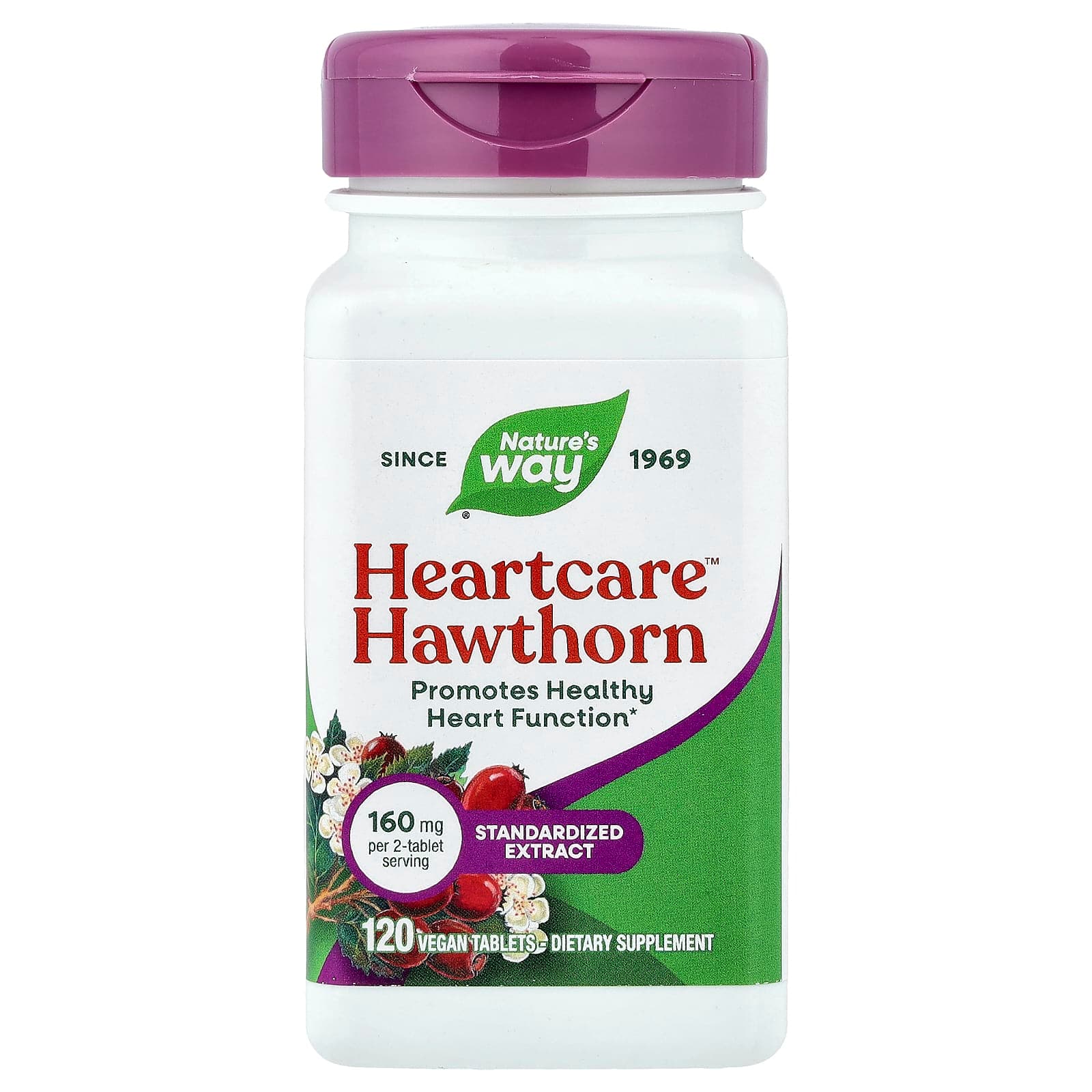 Nature's Way HeartCare Hawthorn, 120 Vegan Tablets (80 mg per Tablet) de Nature's Way