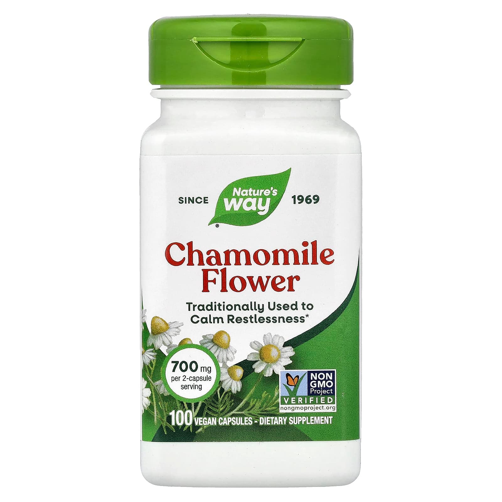 Nature's Way Chamomile Flower – 100 gélules véganes de Nature's Way