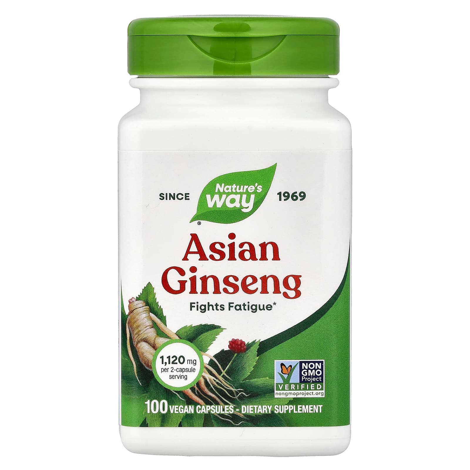 Nature's Way Asian Ginseng – 100 gélules véganes de Nature's Way