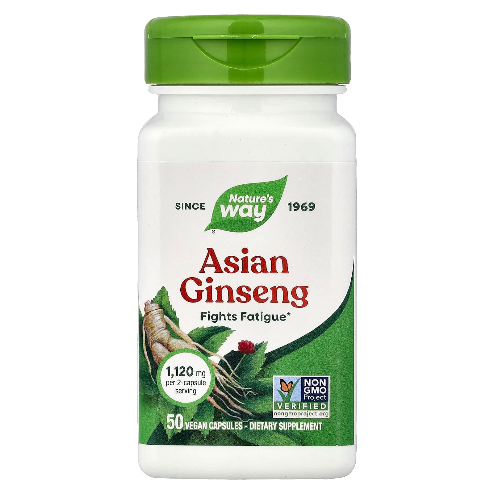 Nature's Way Asian Ginseng – 50 gélules véganes de Nature's Way