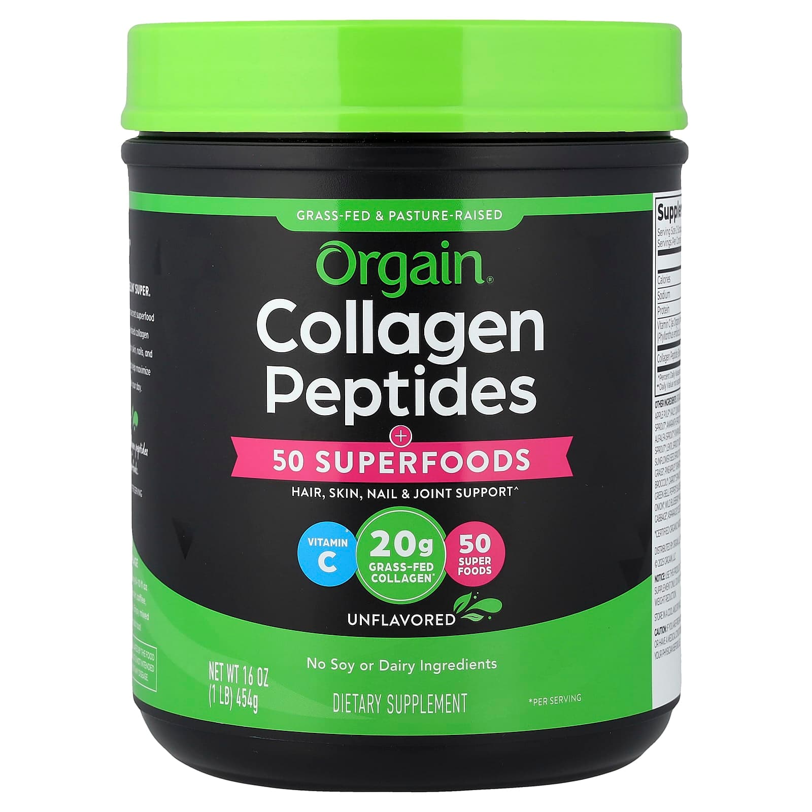 Orgain Collagen Peptides + 50 Superfoods – Sans arôme – 454 g de Orgain