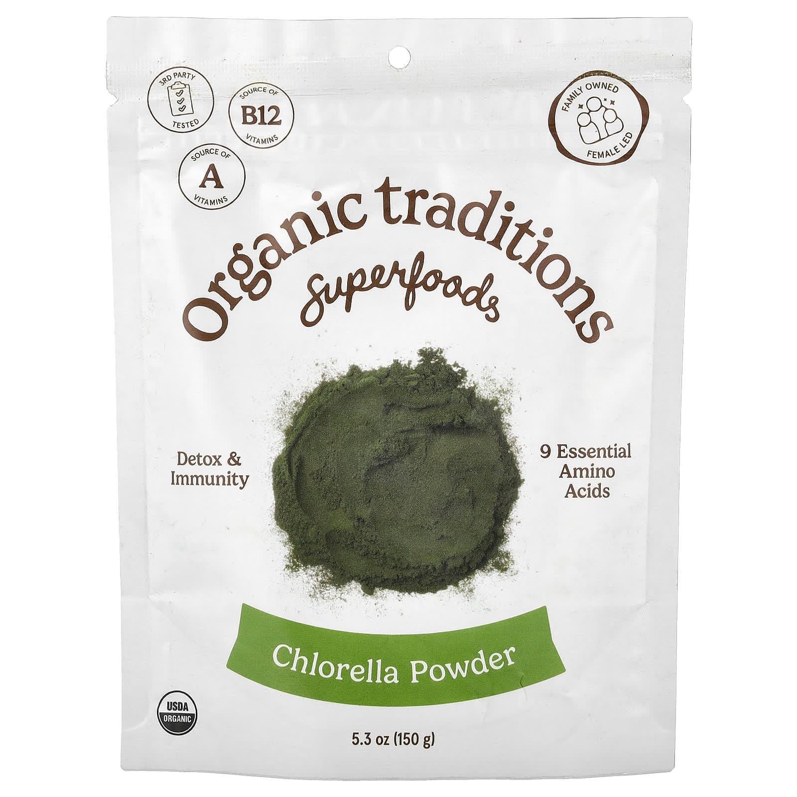 Organic Traditions Superfoods, Chlorella Powder – 150 g de Organic Traditions