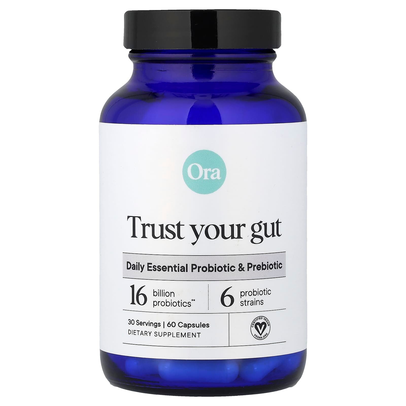 Ora Trust Your Gut, Daily Essential Probiotic & Prebiotic – 60 gélules de Ora