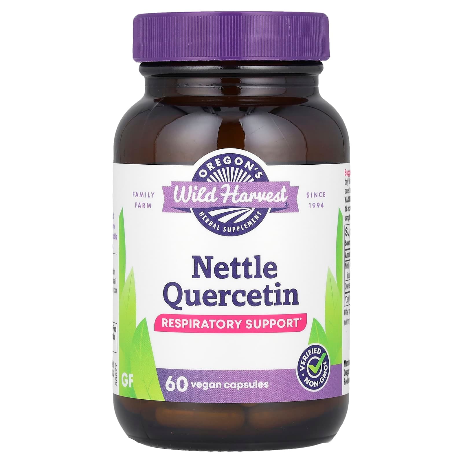 Oregon's Wild Harvest Nettle Quercetin – 60 gélules véganes de Oregon's Wild Harvest