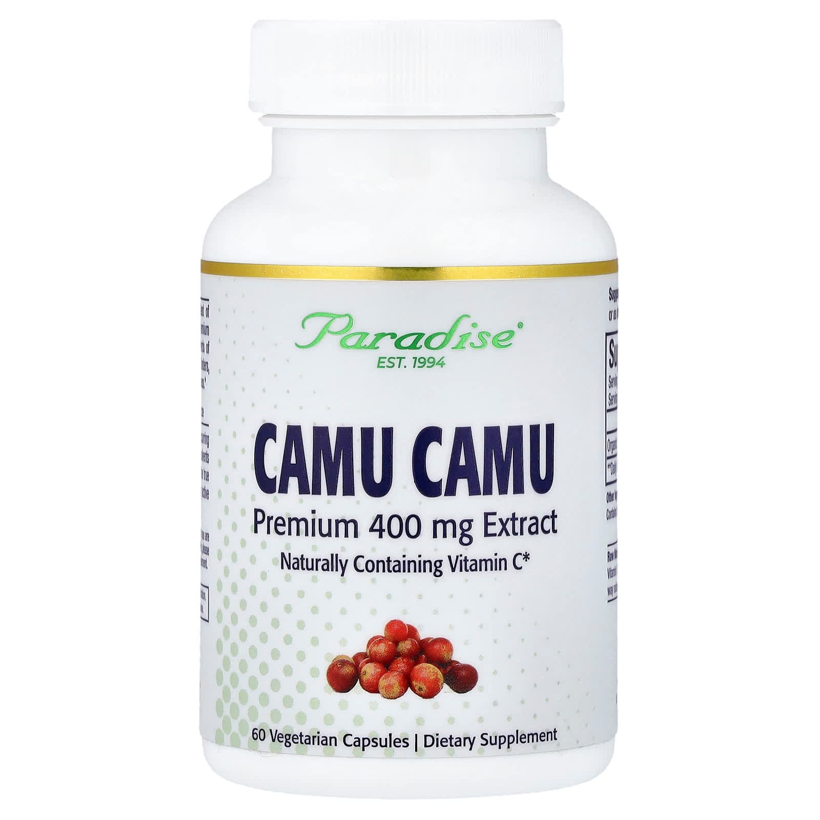 Paradise Herbs Camu Camu Extract – 60 gélules végétales de Paradise Herbs