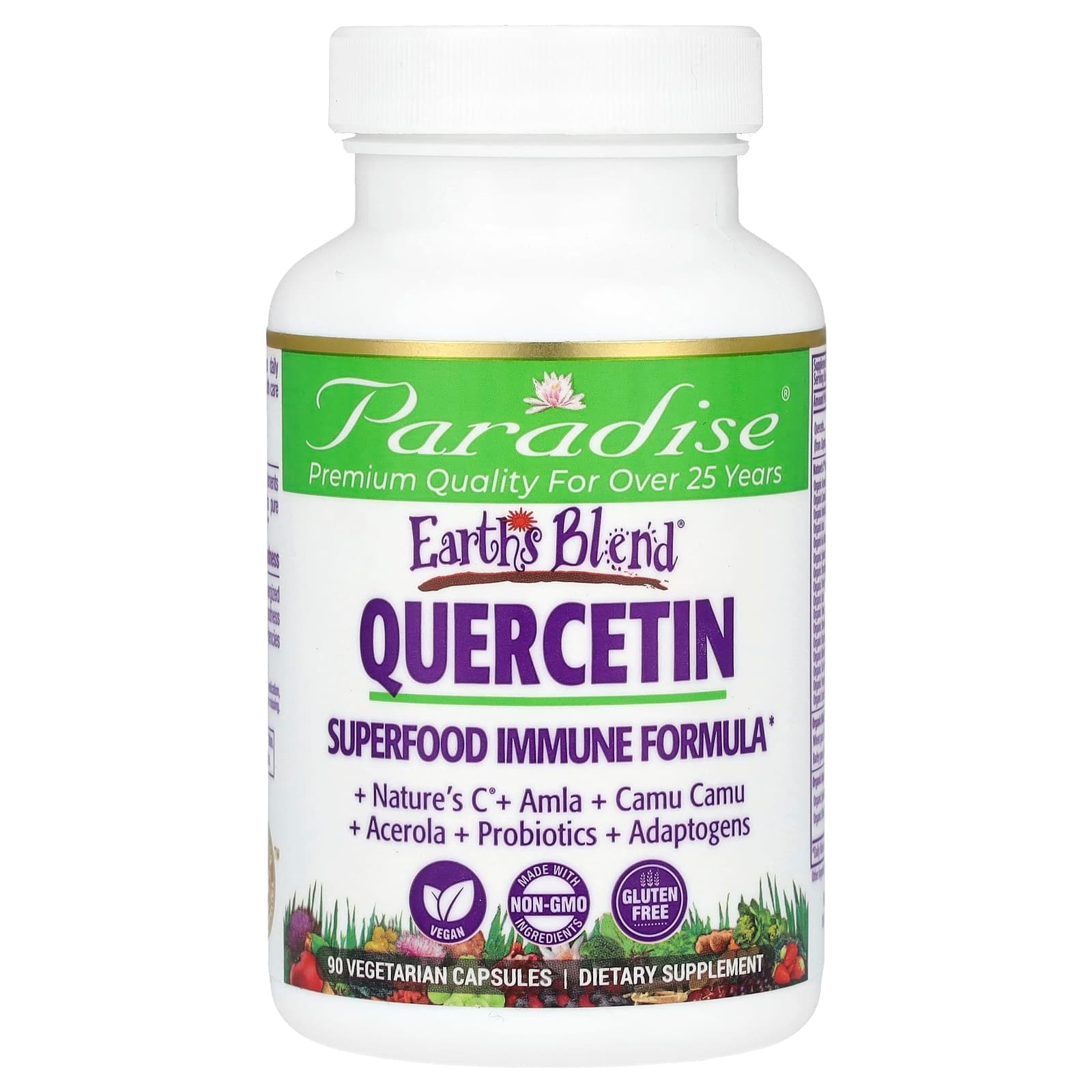 Paradise Herbs Earth's Blend, Quercetin – 90 gélules végétales de Paradise Herbs