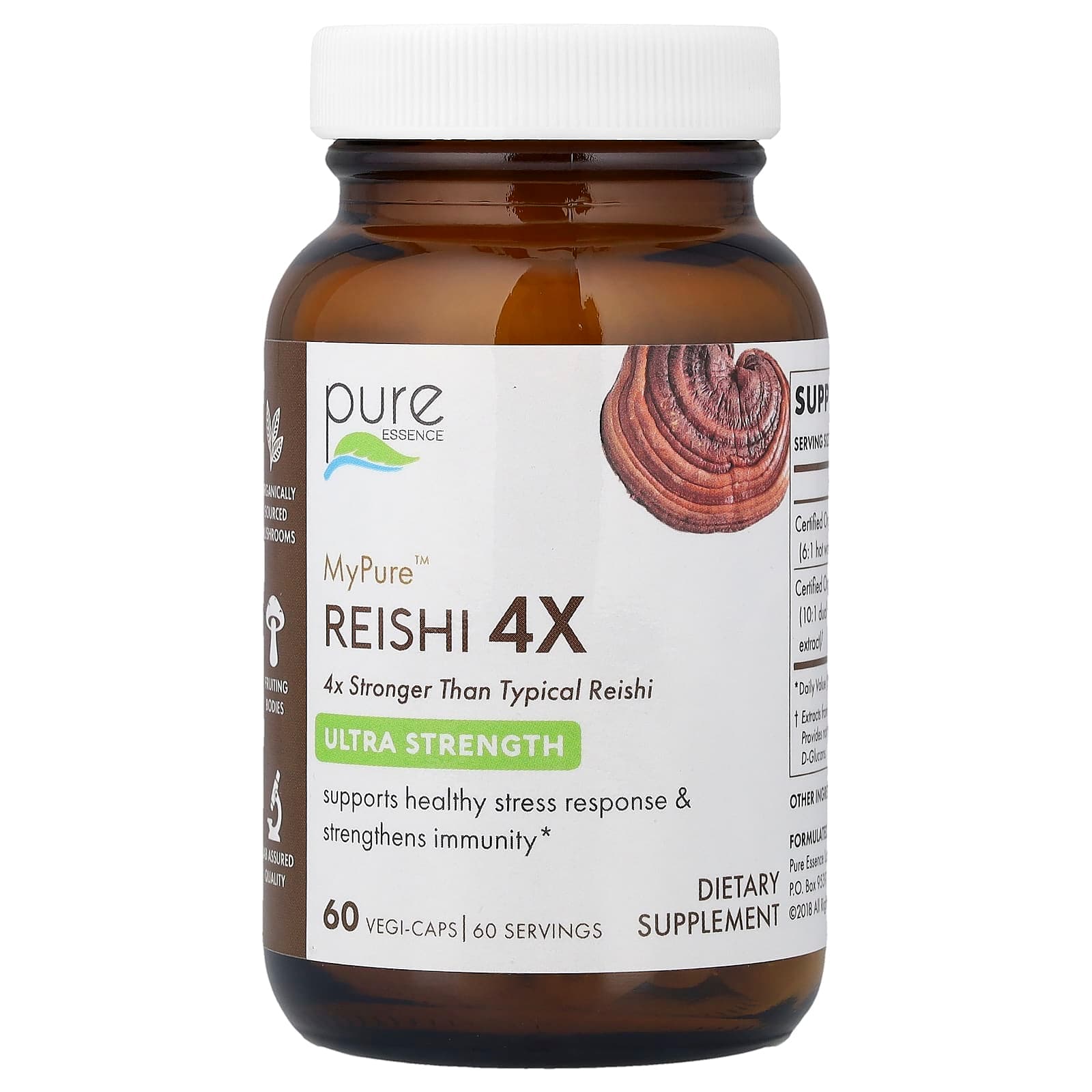 Pure Essence MyPure, Reishi 4X, Ultra Strength, 60 Vegi-Caps de Pure Essence