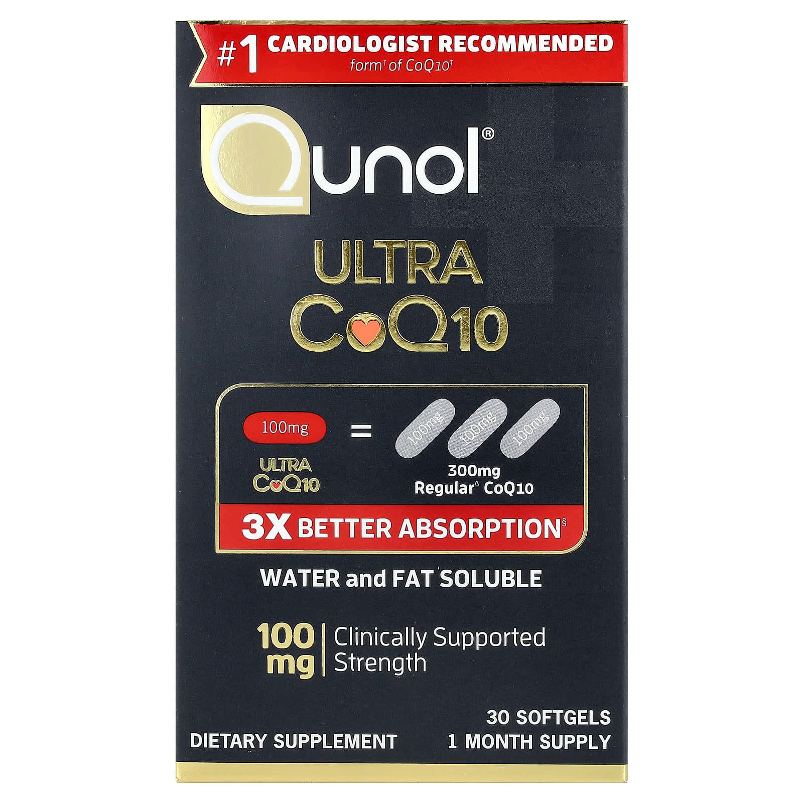 Qunol Ultra CoQ10 – 30 capsules molles de Qunol
