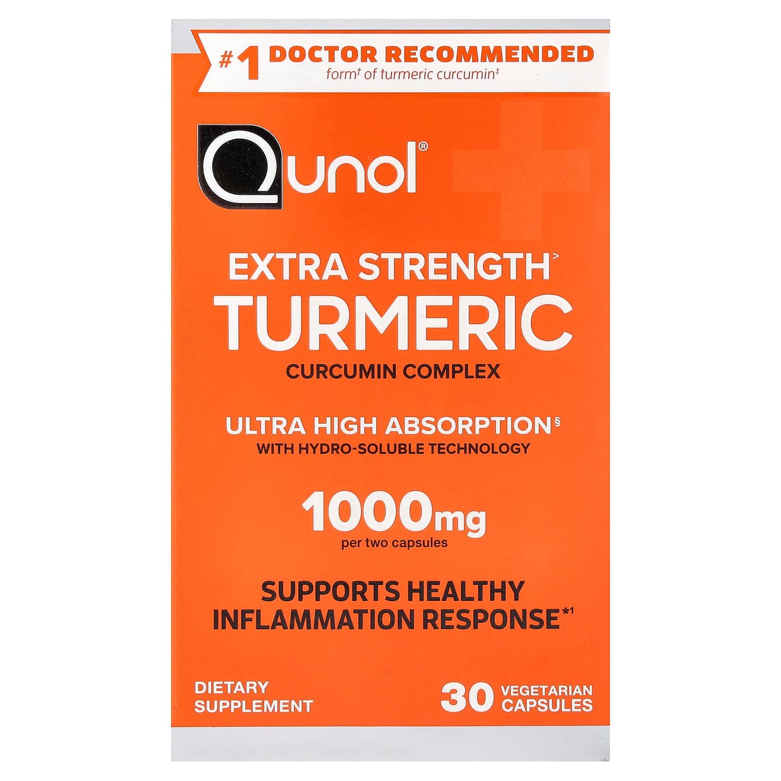 Qunol Turmeric, Curcumin Complex – 30 gélules végétales de Qunol