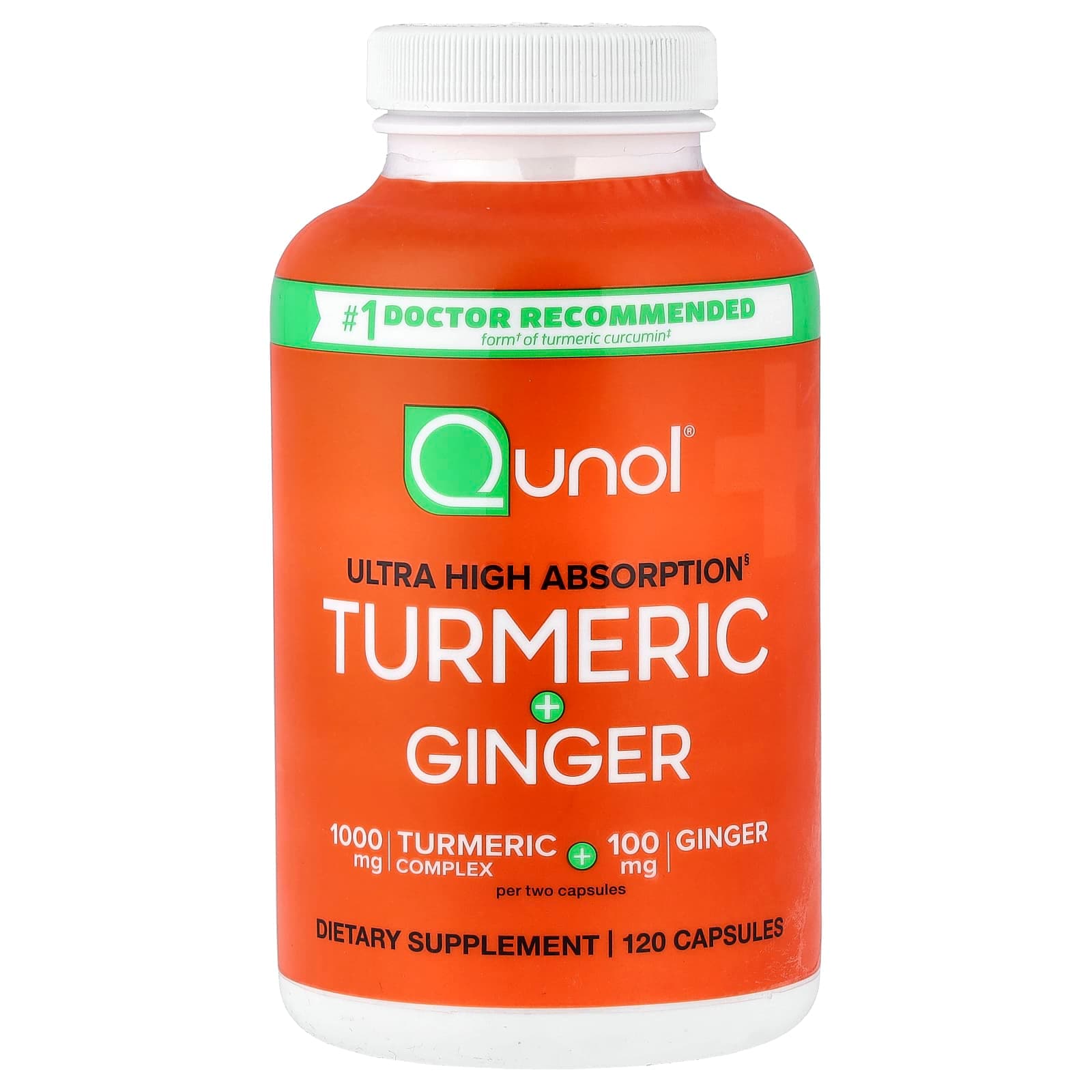 Qunol Turmeric + Ginger, Ultra High Absorption – 120 gélules de Qunol
