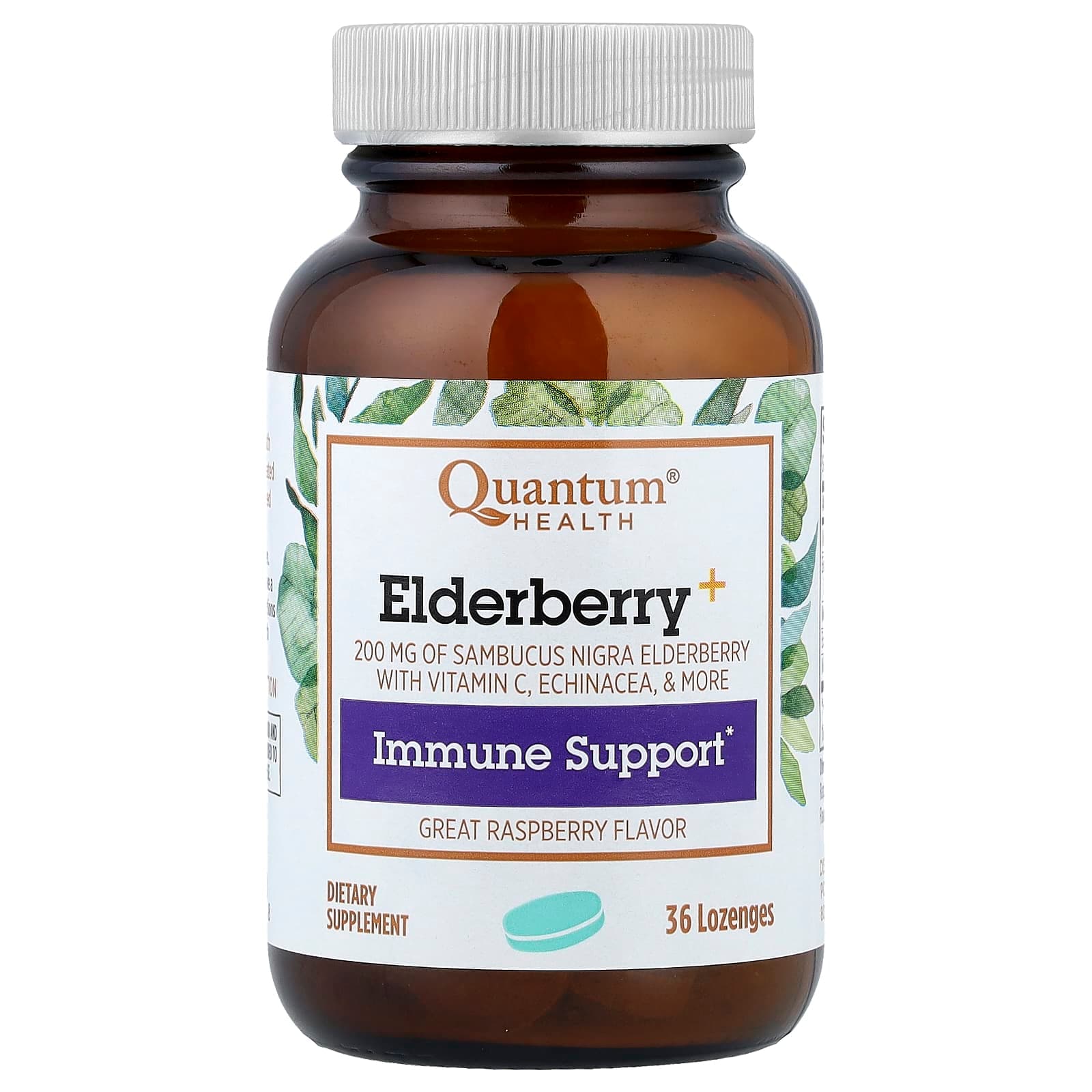 Quantum Health Elderberry+ Immune Support, Raspberry – Elderberry+ Immune Support – 36 pastilles de Quantum Health