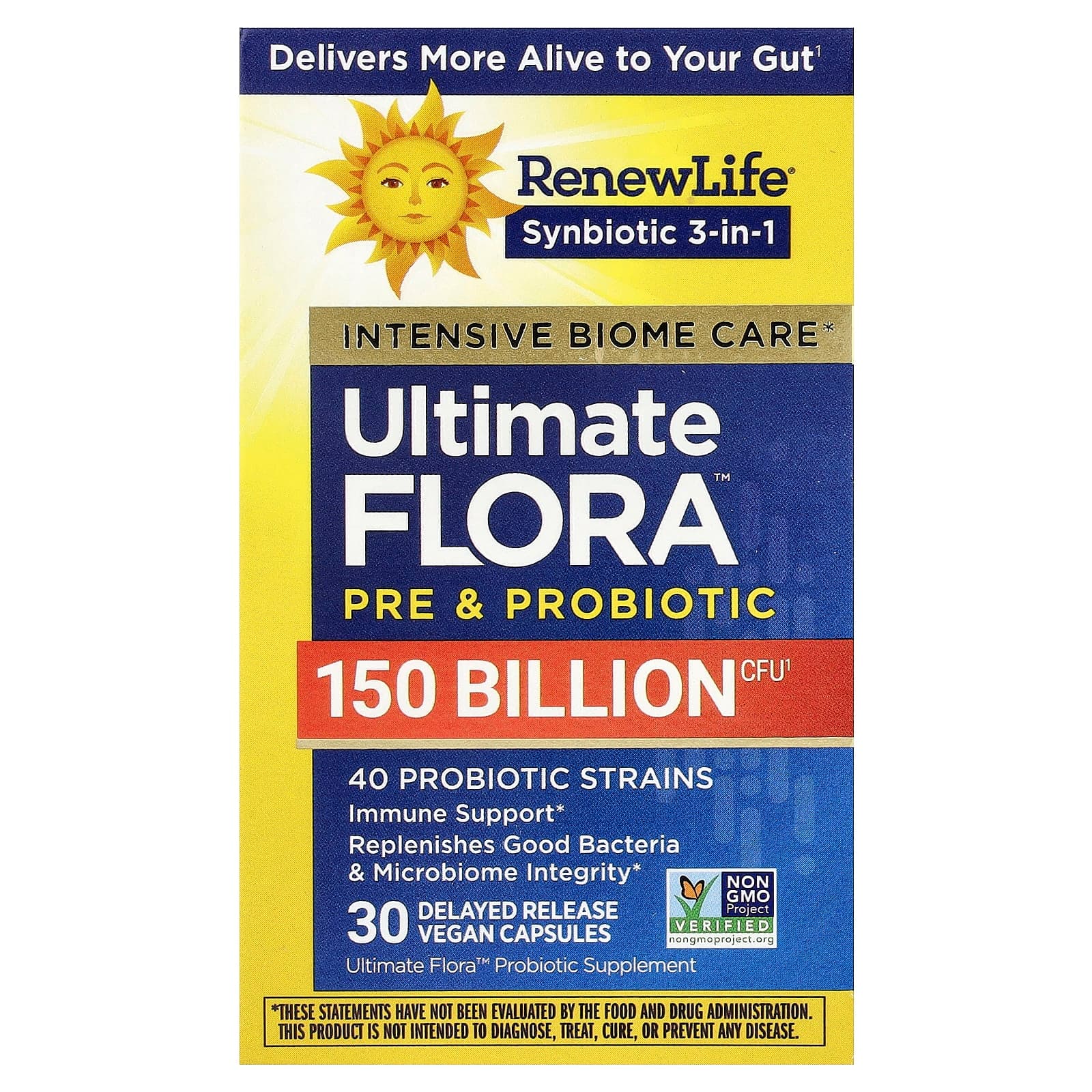 Renew Life Ultimate Flora Pre & Probiotic, 30 Delayed Release Vegan Capsules de Renew Life