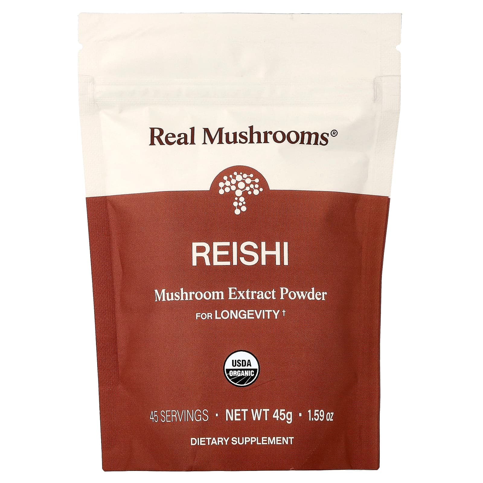 Real Mushrooms Reishi, Mushroom Extract Powder – 45 g de Real Mushrooms