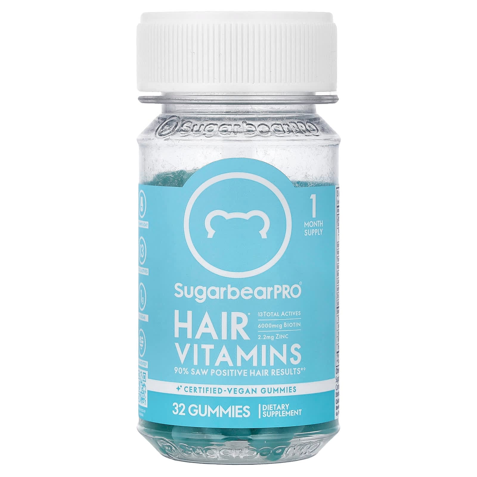SugarbearPro Hair Vitamins Gummies – 32 gommes de SugarbearPro