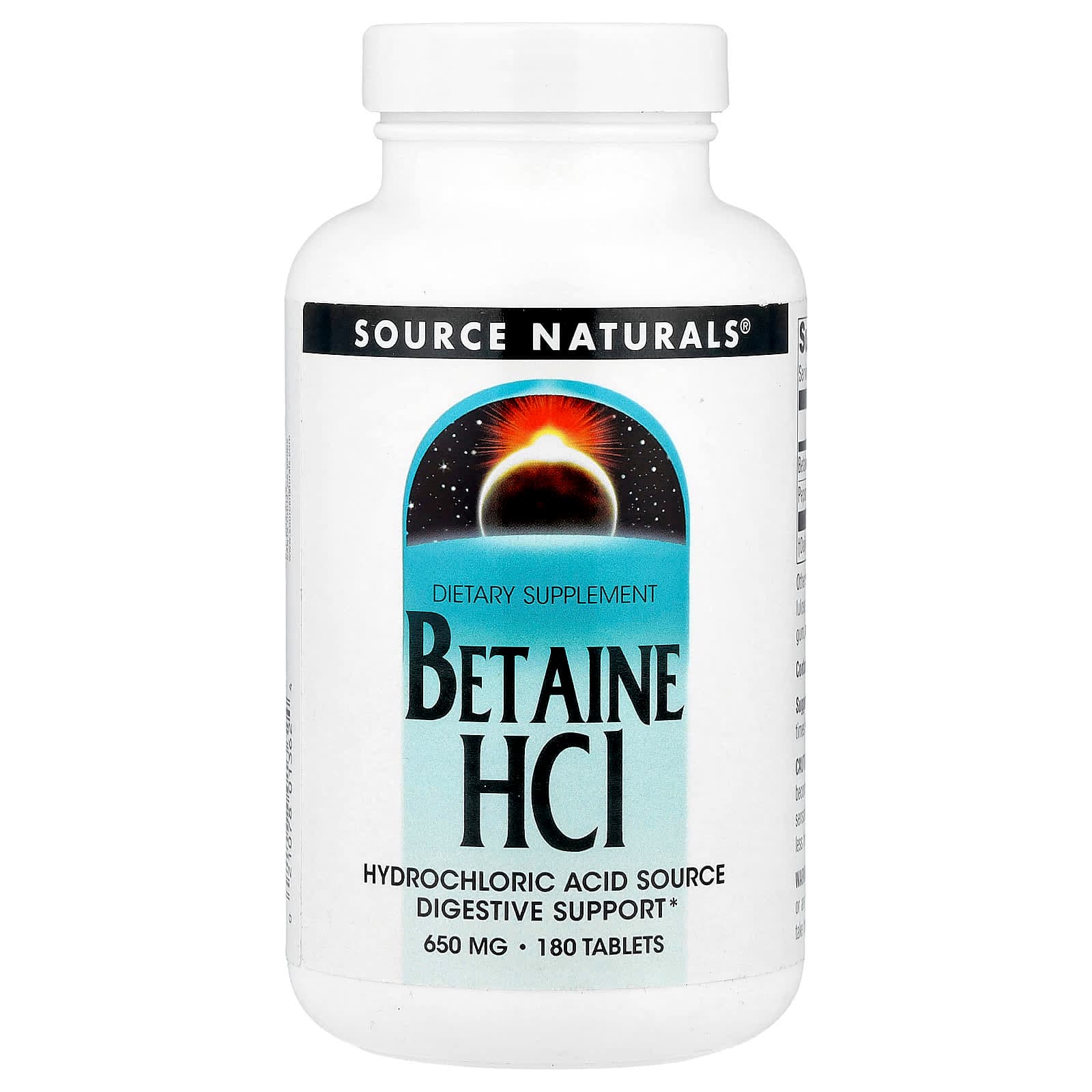 Source Naturals Betaine HCl – 180 comprimés de Source Naturals