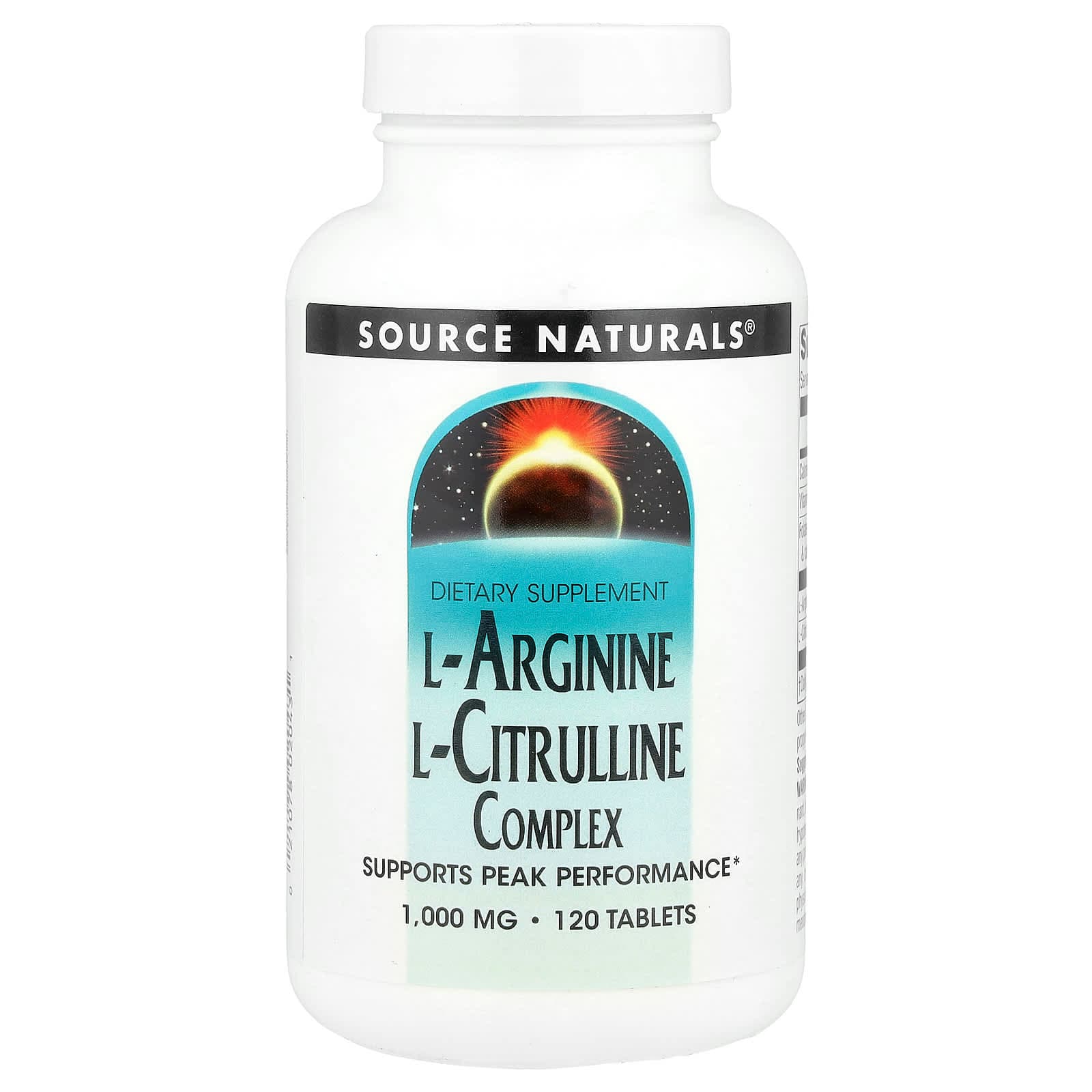 Source Naturals L-Arginine L-Citrulline Complex – 120 comprimés de Source Naturals