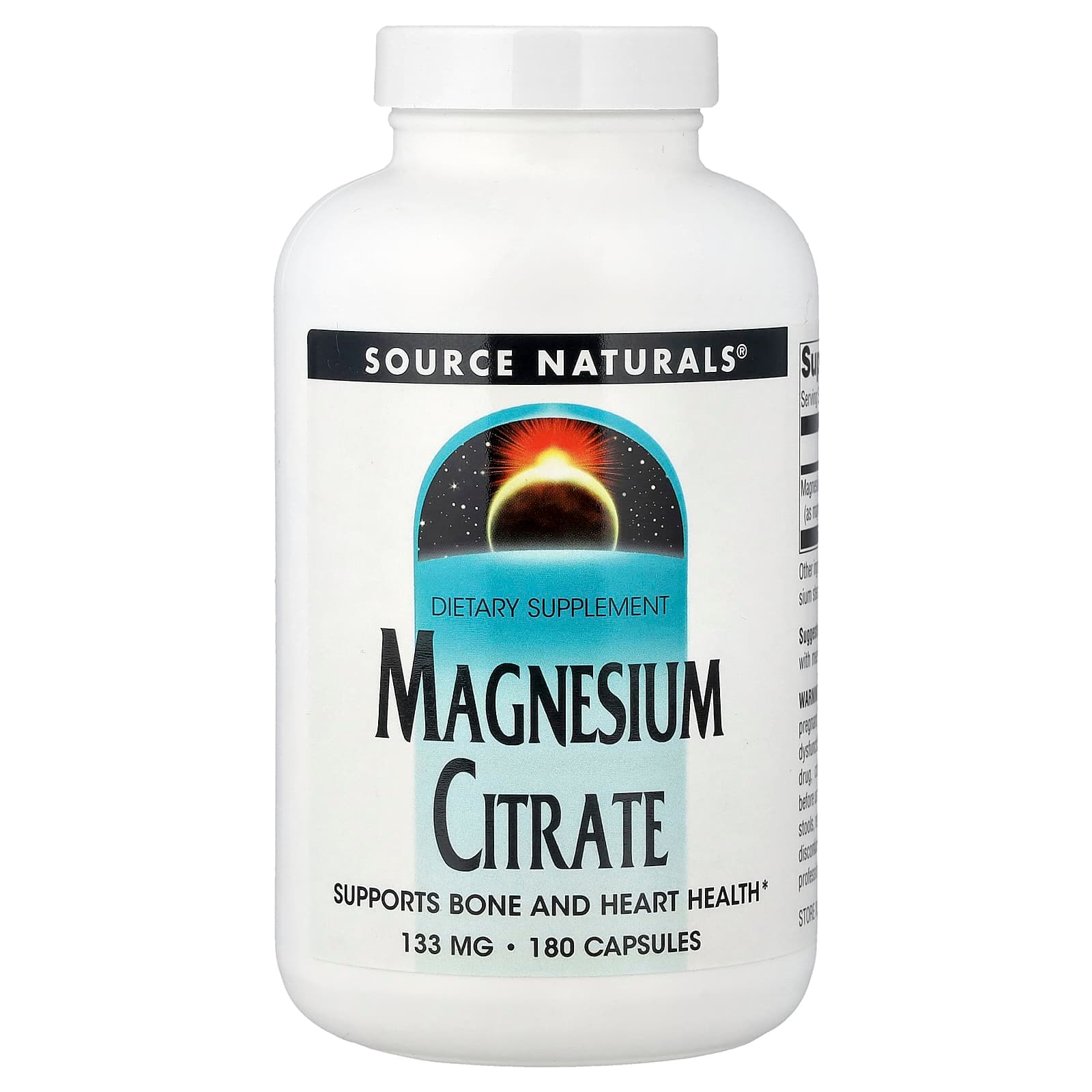 Source Naturals Magnesium Citrate – 180 gélules de Source Naturals