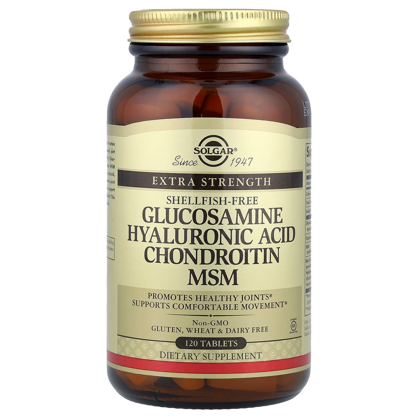 Solgar Glucosamine Hyaluronic Acid Chondroitin MSM – 120 comprimés de Solgar