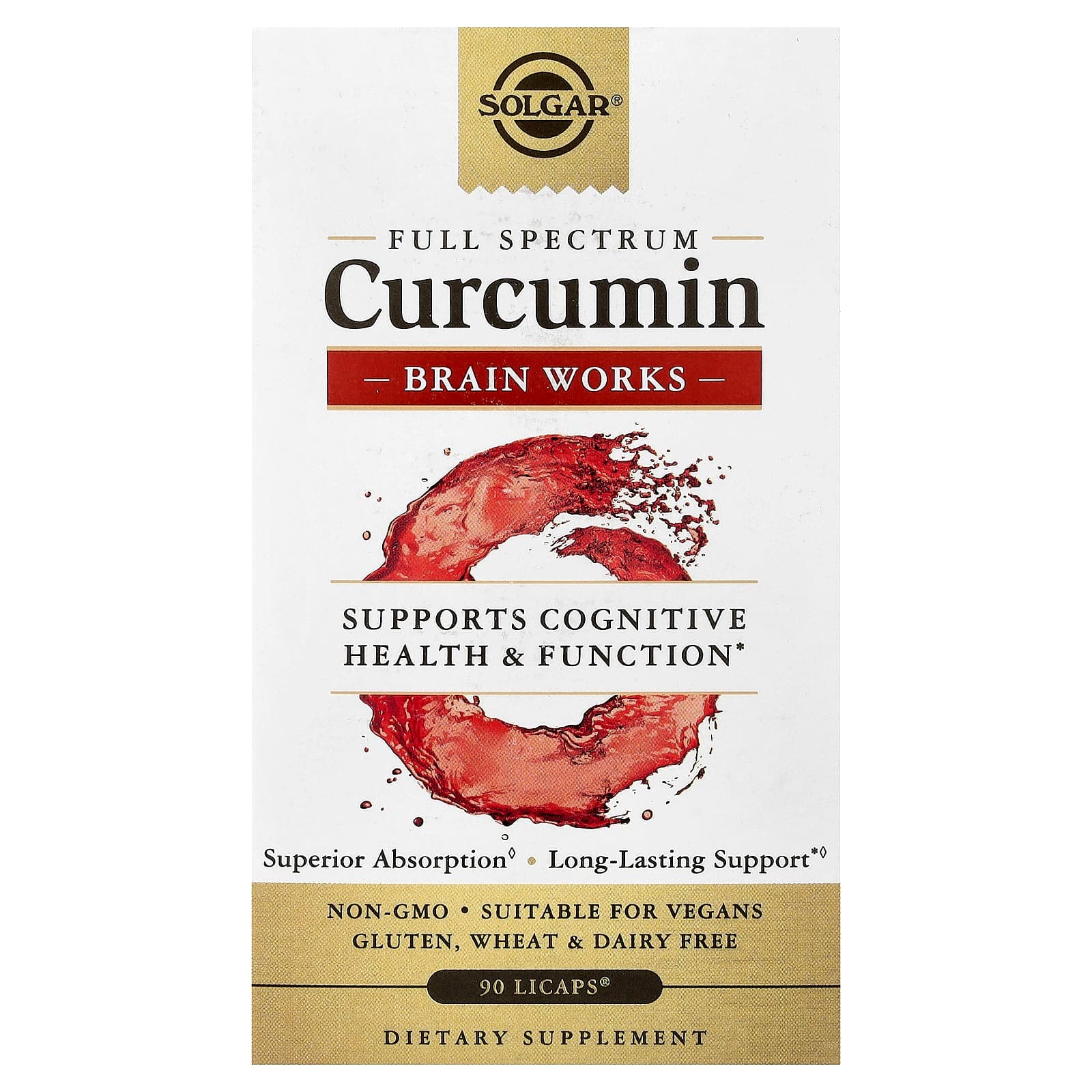 Solgar Full Spectrum Curcumin, Brain Works, 90 Licaps de Solgar