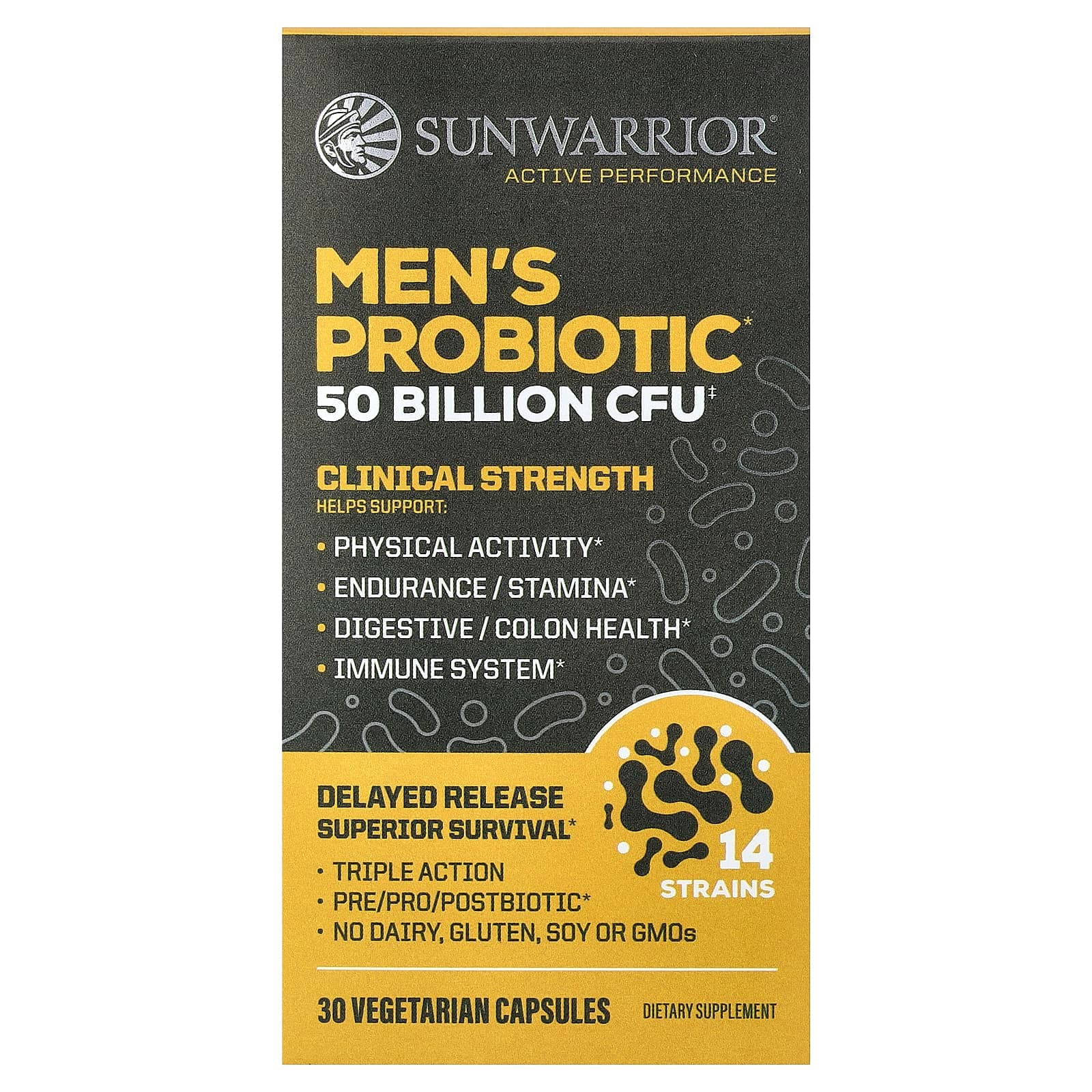 Sunwarrior Men's Probiotic – 30 gélules végétales de Sunwarrior
