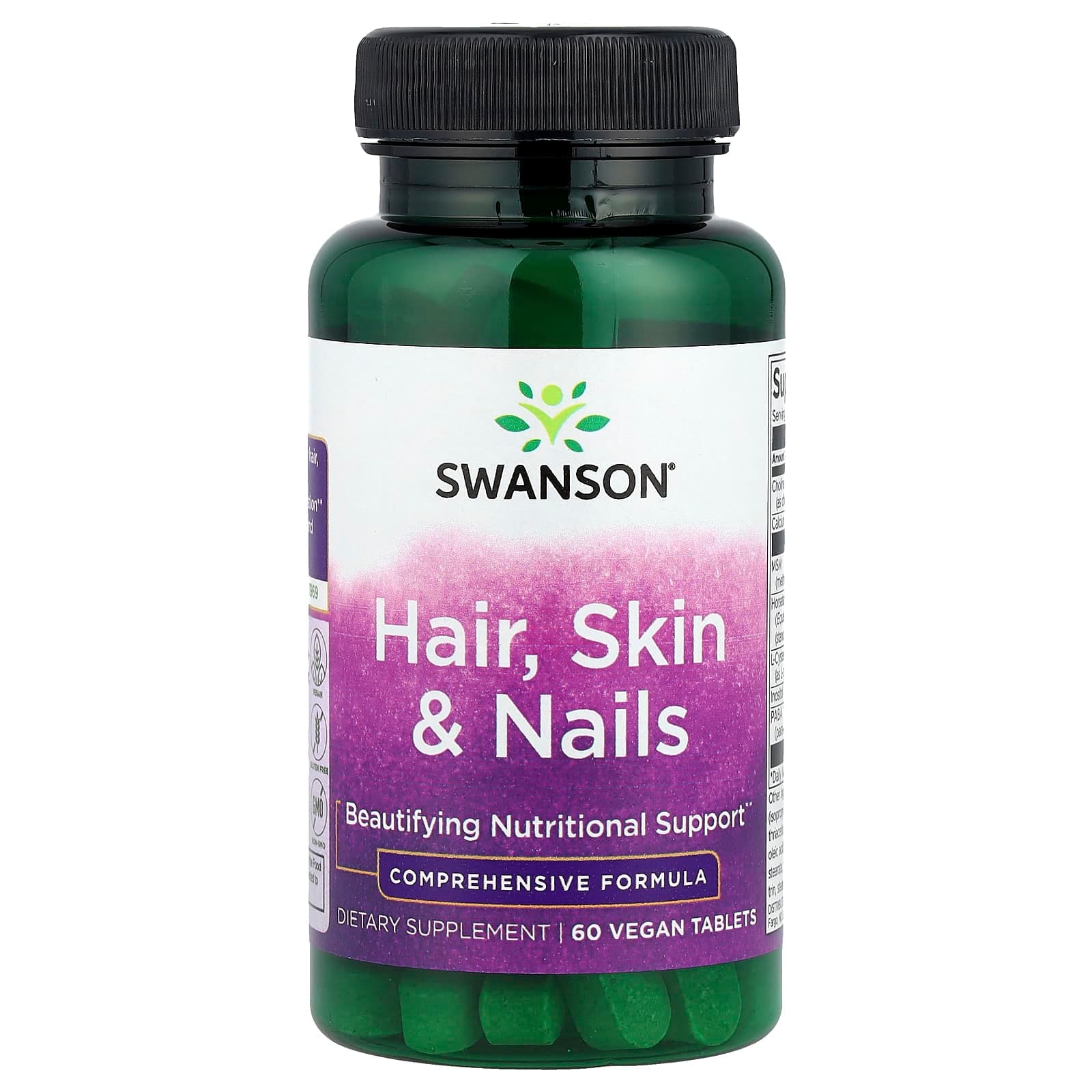 Swanson Vitamins Hair, Skin & Nails, 60 Vegan Tablets de Swanson Vitamins