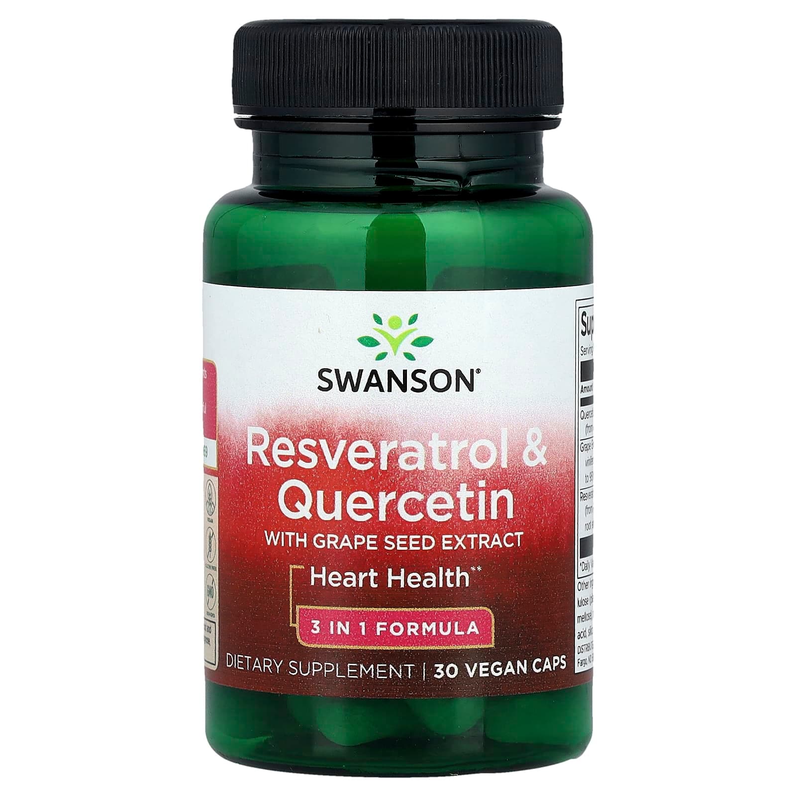 Swanson Vitamins Resveratrol & Quercetin with Grape Seed Extract – Resveratrol & Quercetin with Grape Seed Extract – 30 gélules végétales de Swanson Vitamins