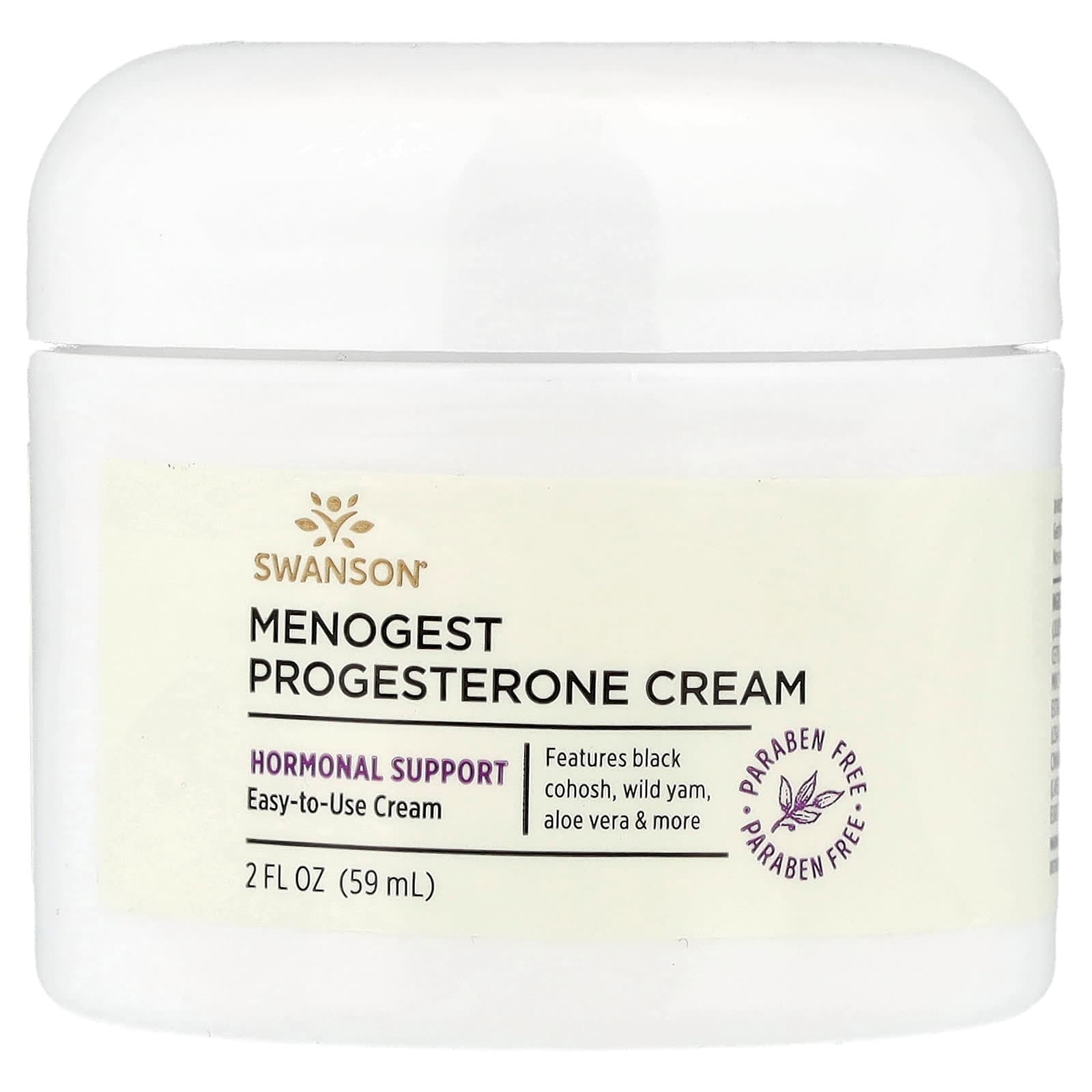 Swanson Vitamins Menogest Progesterone Cream – Menogest Progesterone Cream – 59 ml de Swanson Vitamins