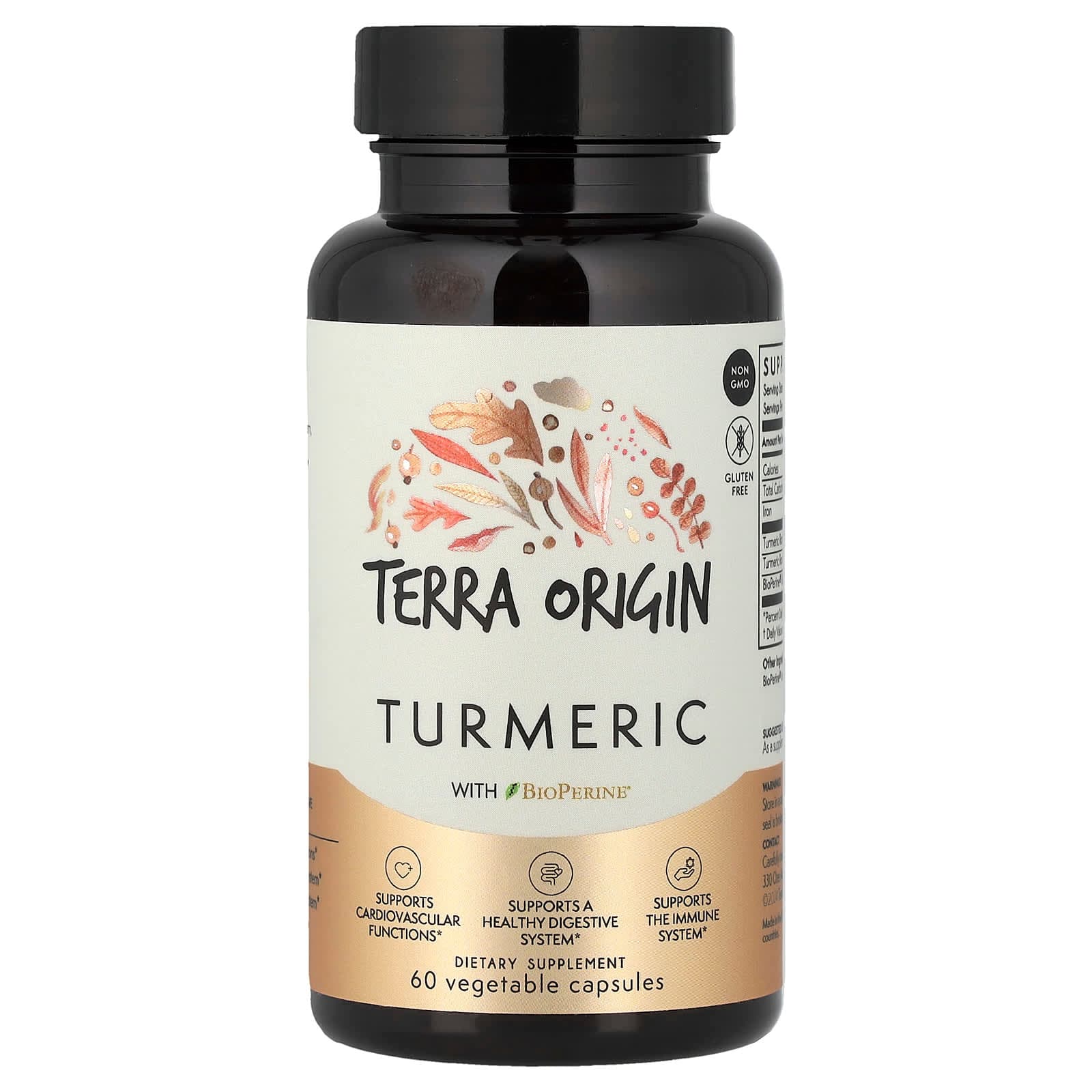 Terra Origin Turmeric With BioPerine, 60 Vegetable Capsules de Terra Origin