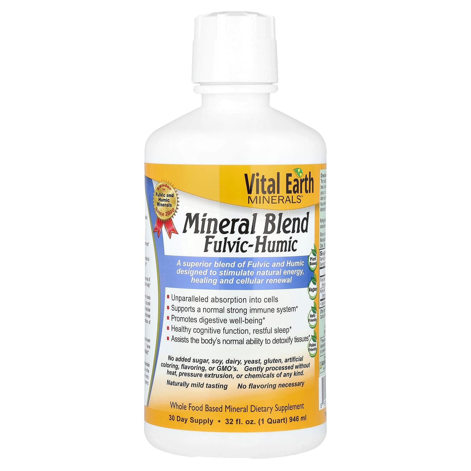 Vital Earth Minerals Mineral Blend Fulvic-Humic – 946 ml de Vital Earth Minerals