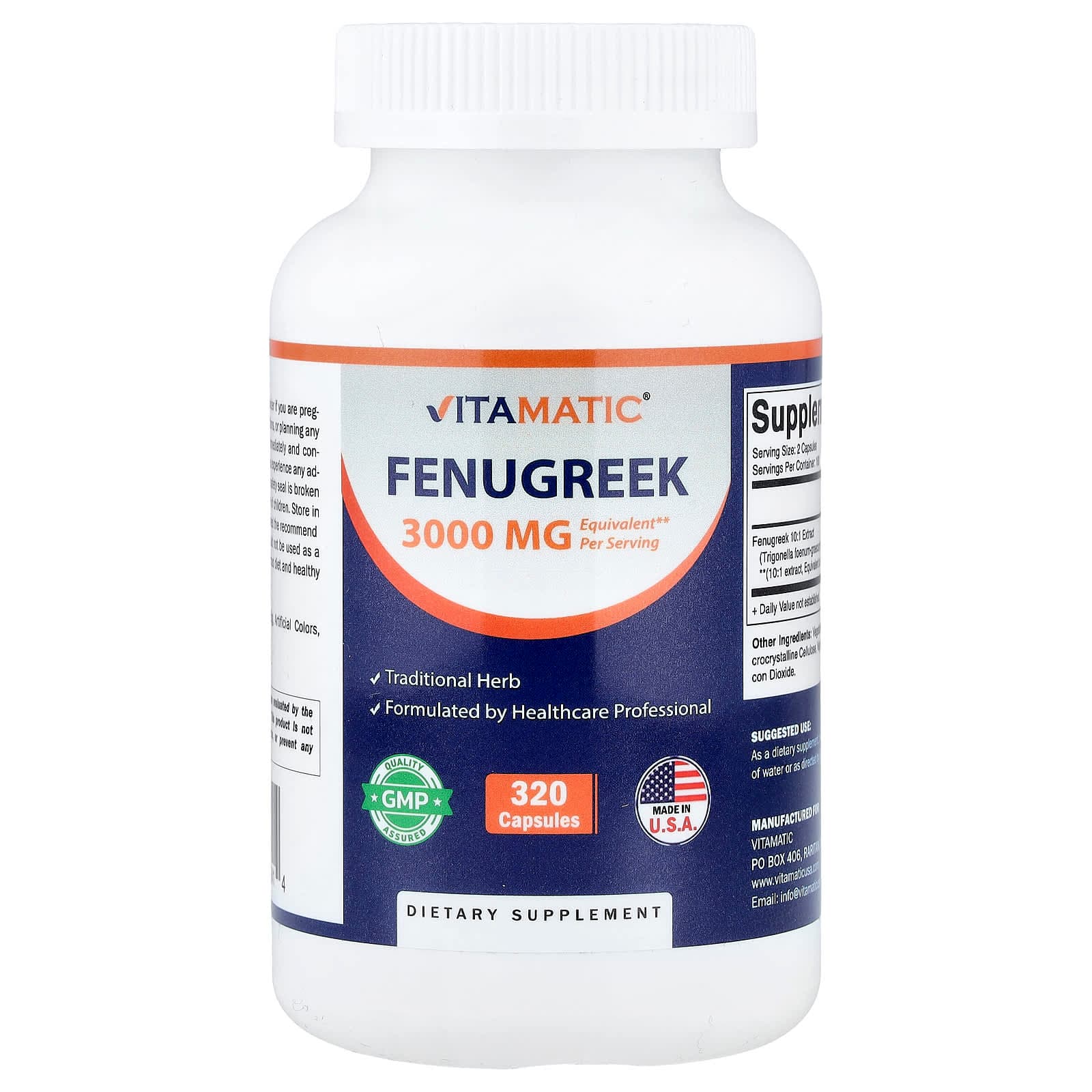 Vitamatic Fenugreek – 320 gélules de Vitamatic