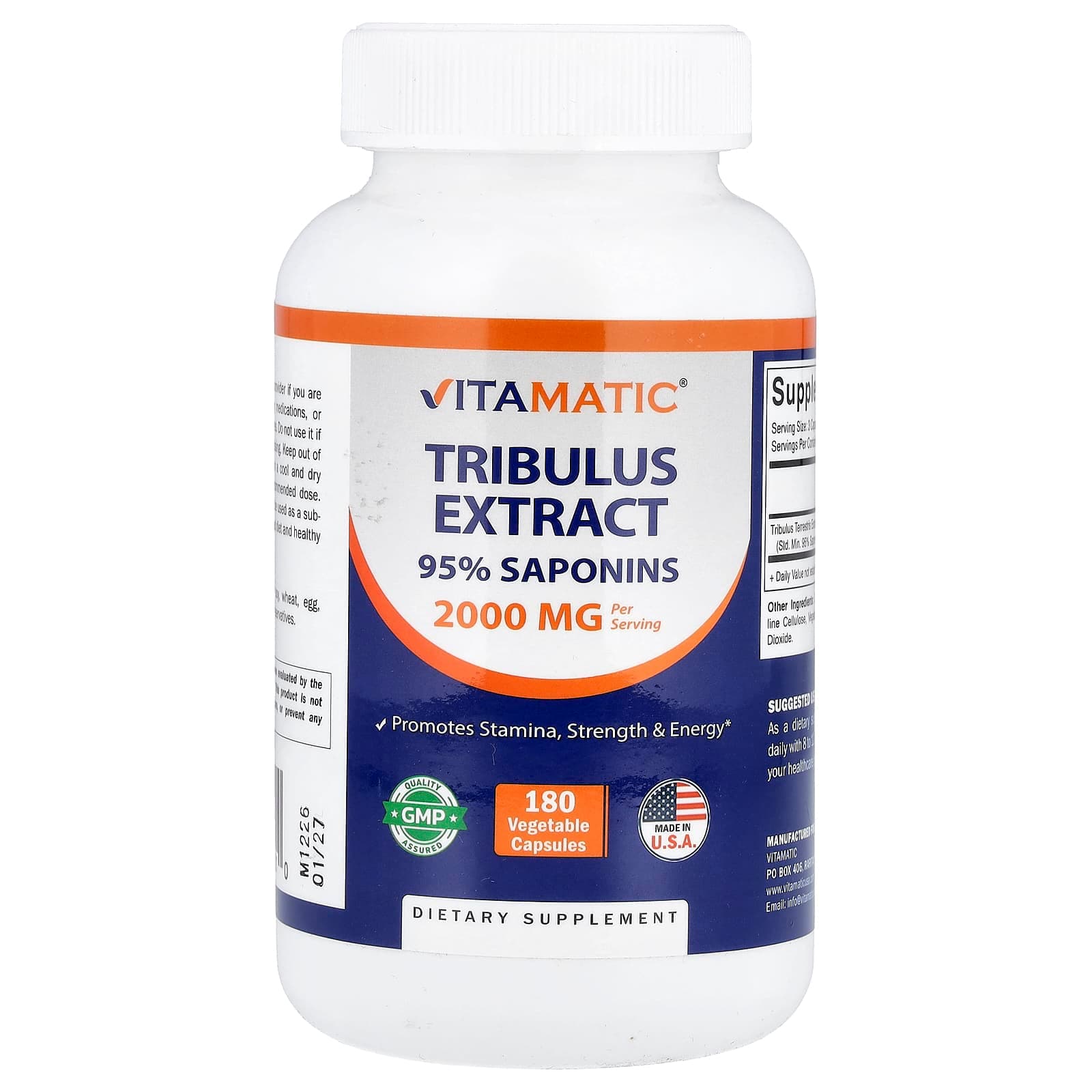 Vitamatic Tribulus Extract, 180 Vegetable Capsules (666 mg per Capsule) de Vitamatic