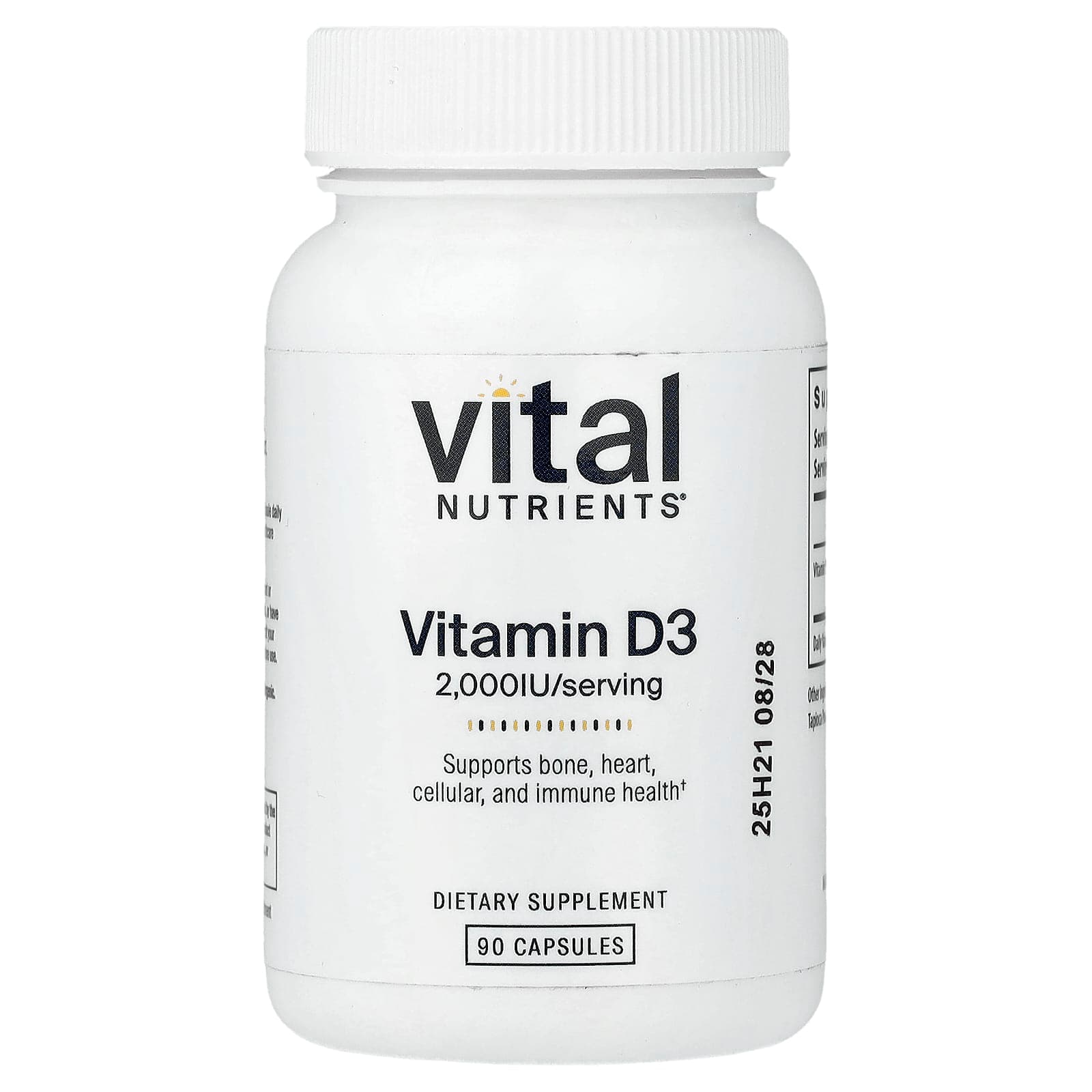 Vital Nutrients Vitamin D3 – 90 gélules de Vital Nutrients