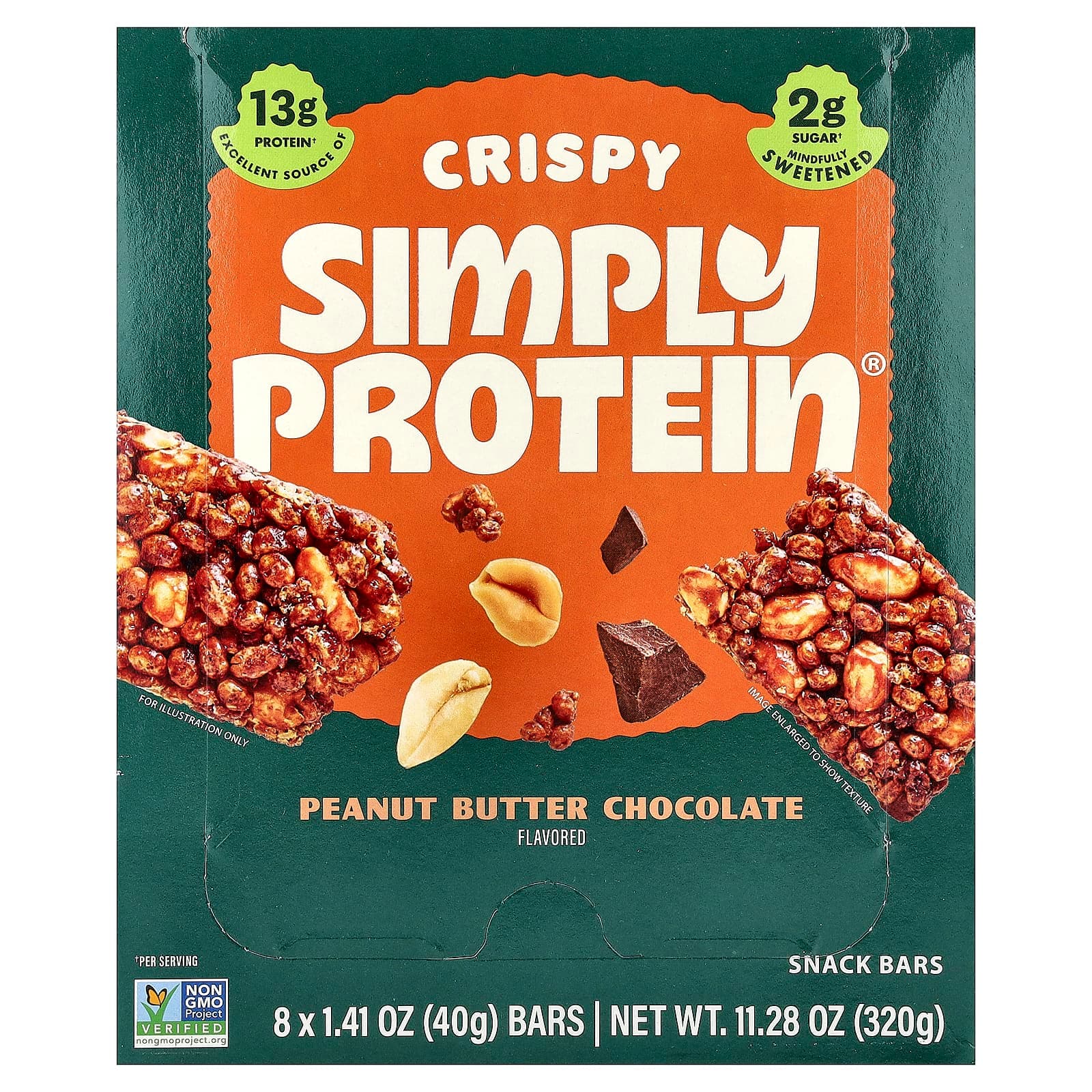 Simply Protein Crispy Snack Bars – Peanut Butter Chocolate – 40 g de Simply Protein