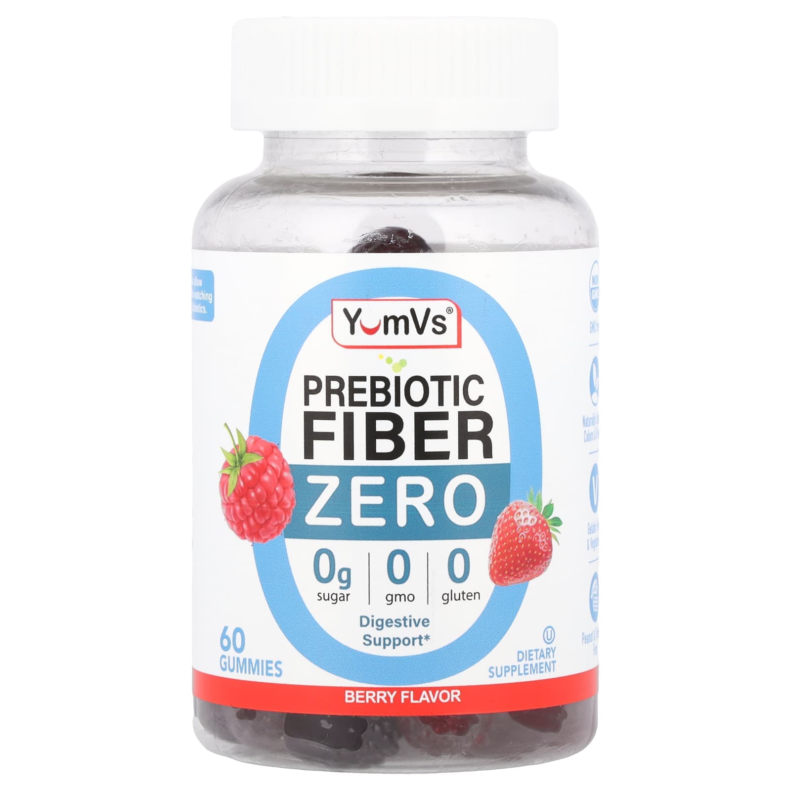 YumVs Zero Prebiotic Fiber Gummies – Berry – 60 gommes de YumVs