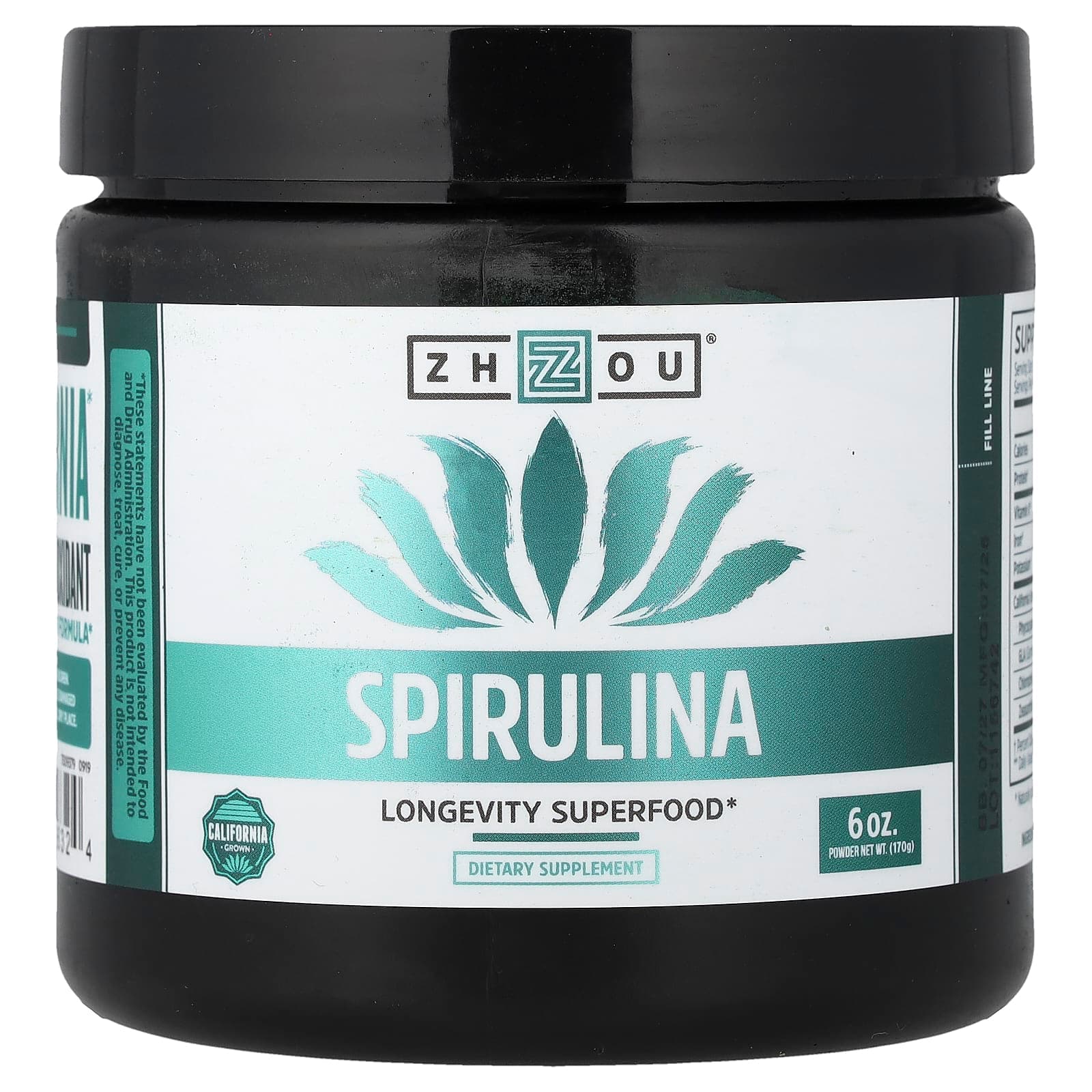Zhou Nutrition Spirulina, Longevity Superfood – 170 g de Zhou Nutrition