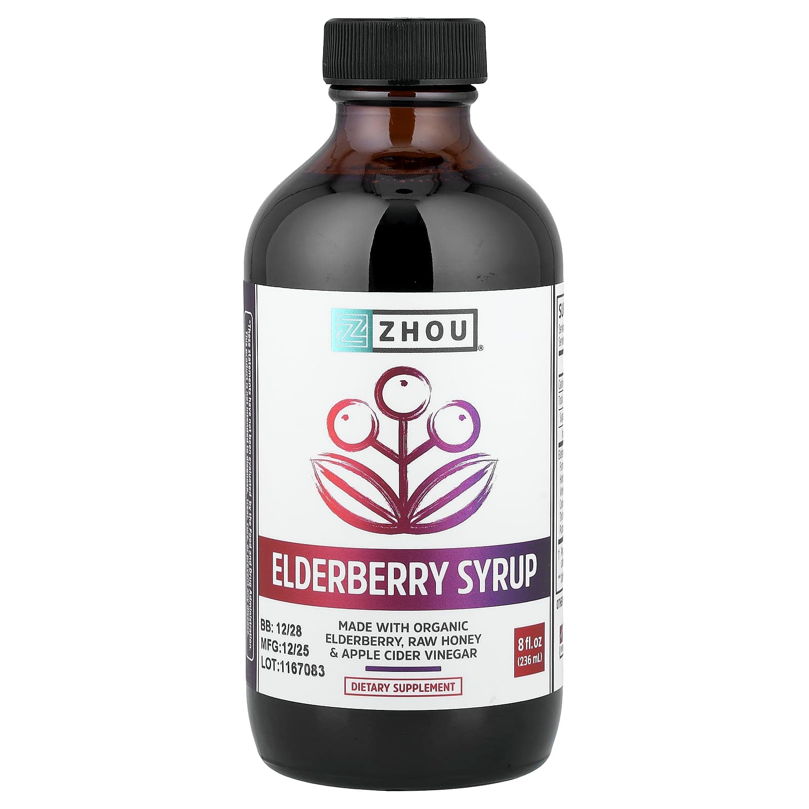 Zhou Nutrition Elderberry Syrup – Elderberry Syrup – 236 ml de Zhou Nutrition