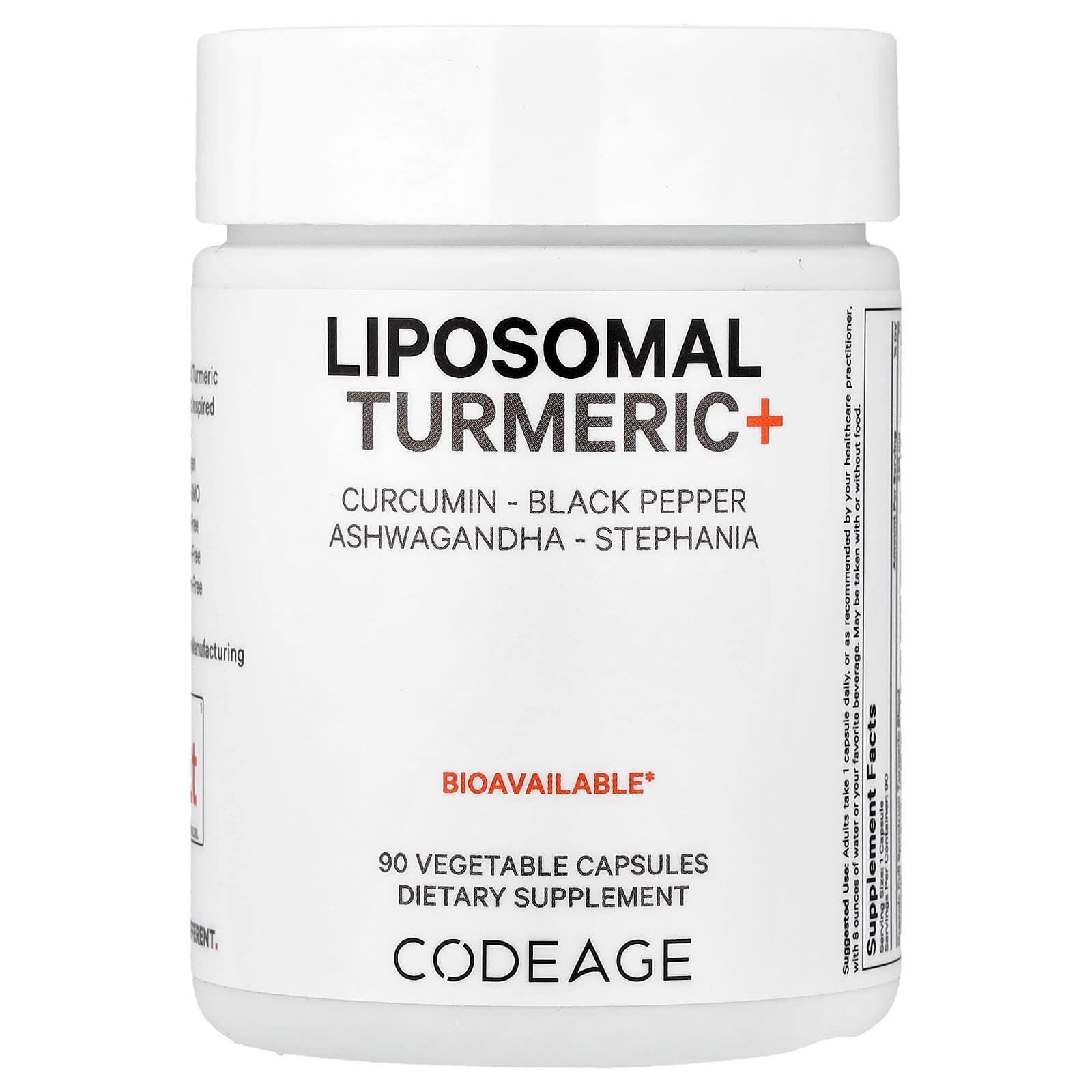 Codeage Liposomal Turmeric+, 90 Vegetable Capsules de Codeage
