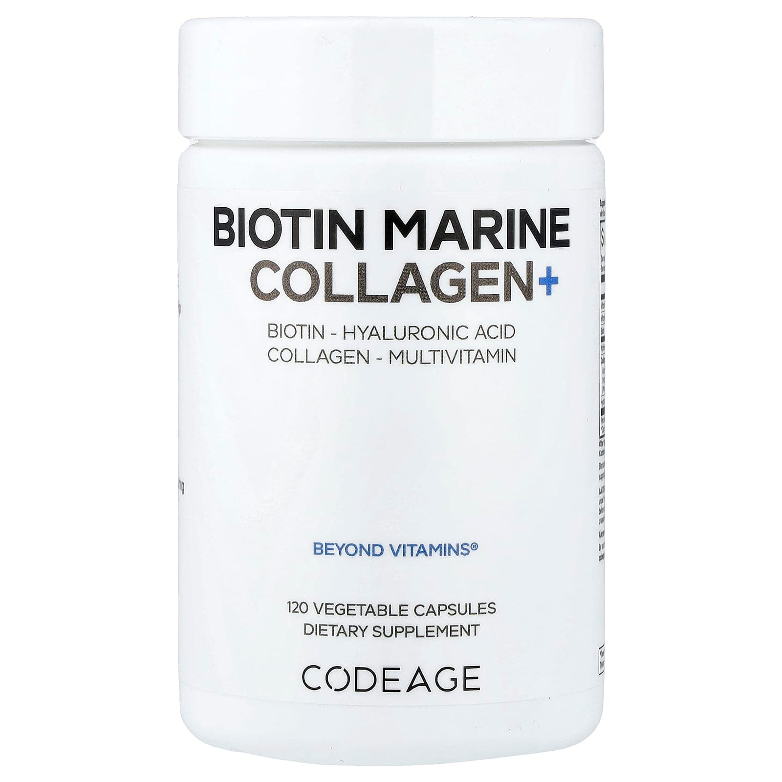 Codeage Biotin Marine Collagen+, 120 Vegetable Capsules de Codeage