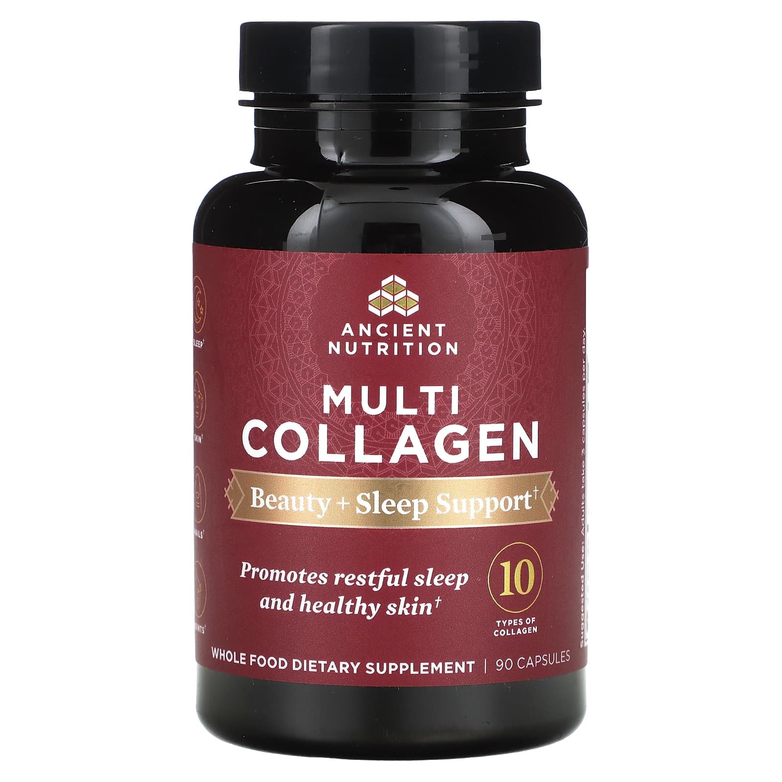 Ancient Nutrition Multi Collagen, Beauty + Sleep Support – 90 gélules de Ancient Nutrition