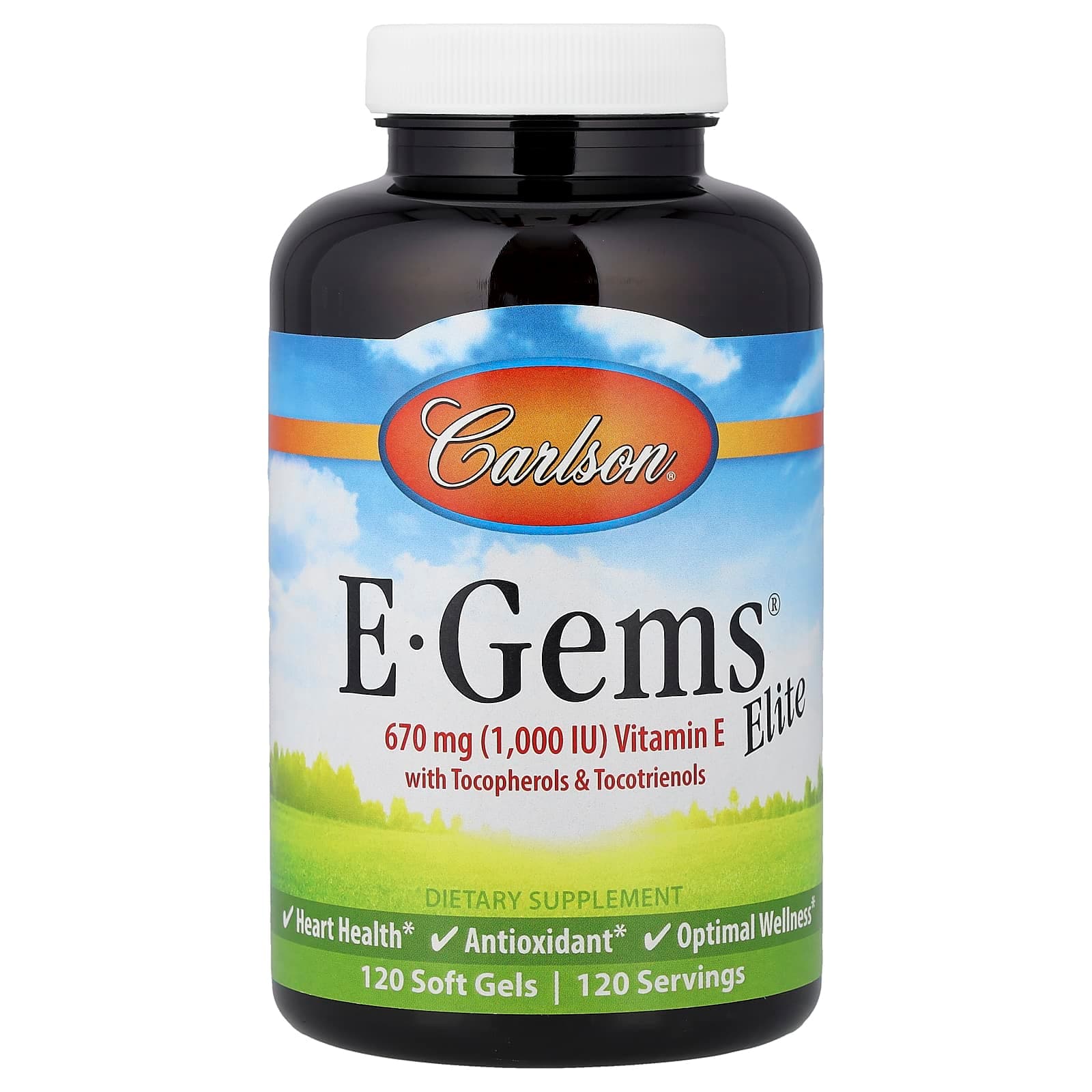Carlson E-Gems Elite, Vitamin E with Tocopherols & Tocotrienols – 120 capsules molles de Carlson