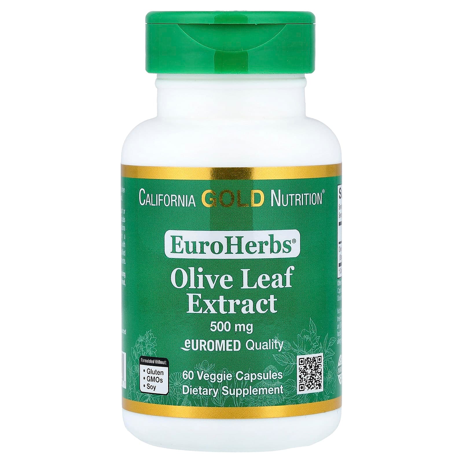 California Gold Nutrition EuroHerbs, Olive Leaf Extract, Euromed Quality – 60 gélules végétales de California Gold Nutrition