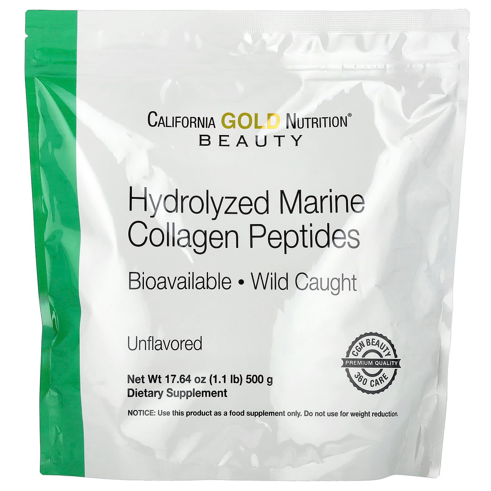 California Gold Nutrition Hydrolyzed Marine Collagen Peptides – Sans arôme – 500 g de California Gold Nutrition