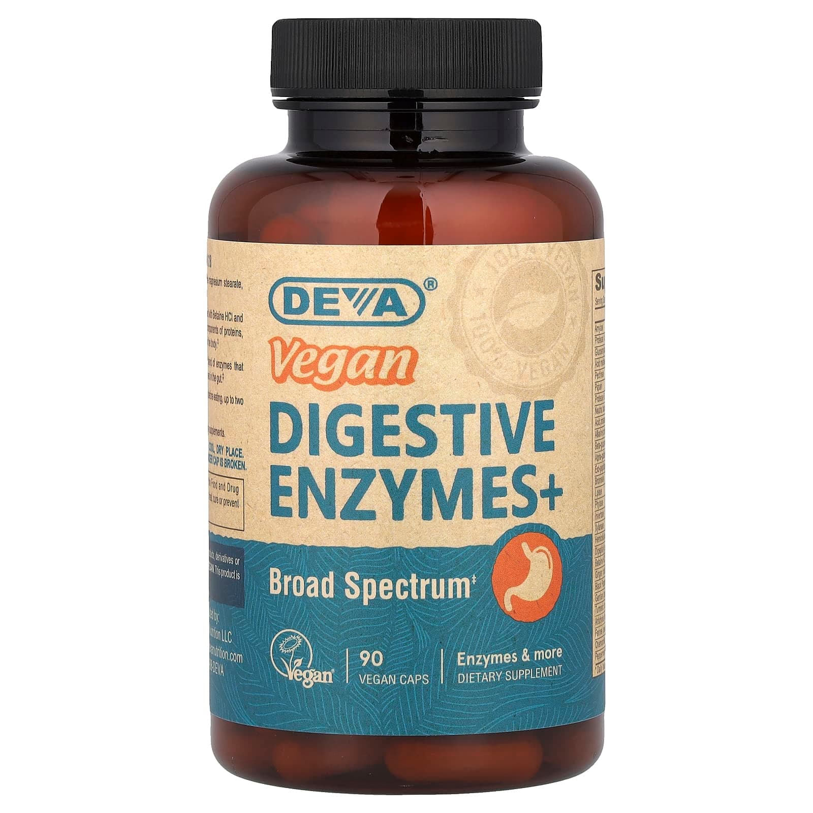 Deva Vegan Digestive Enzymes+ – 90 gélules véganes de Deva