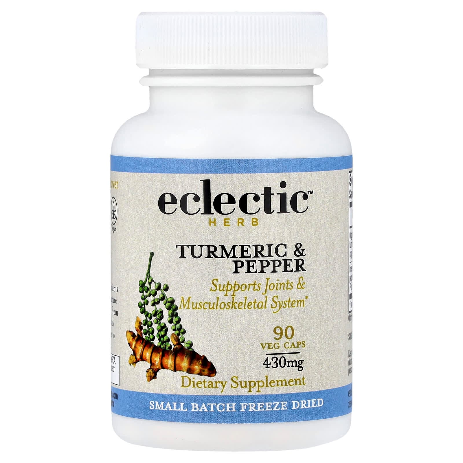 Eclectic Herb Turmeric & Pepper, Supports Joint & Musculoskeletal System – 90 gélules végétales de Eclectic Herb