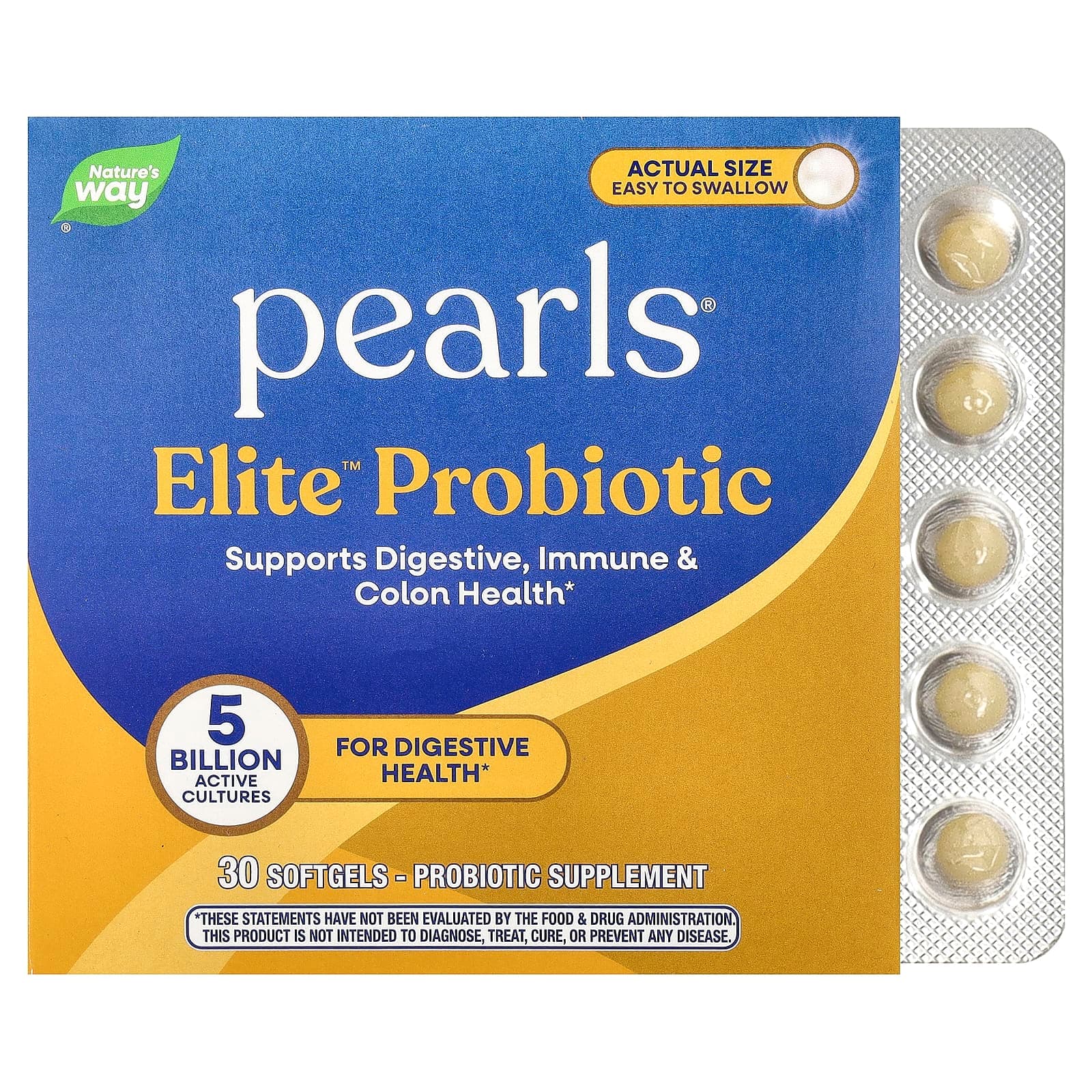 Nature's Way Pearls Elite Probiotic – 30 capsules molles de Nature's Way