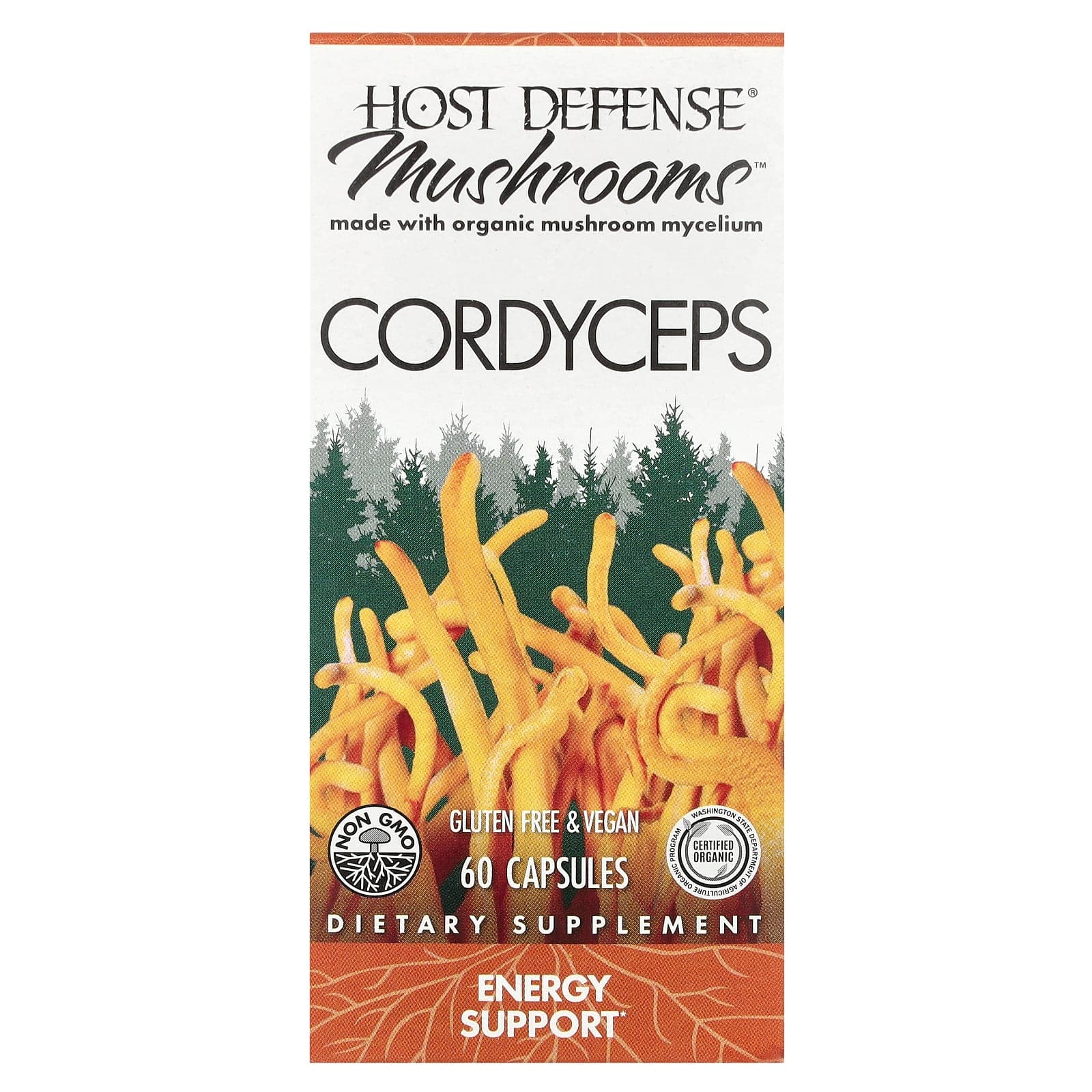 Host Defense Mushrooms, Cordyceps – 60 gélules de Host Defense