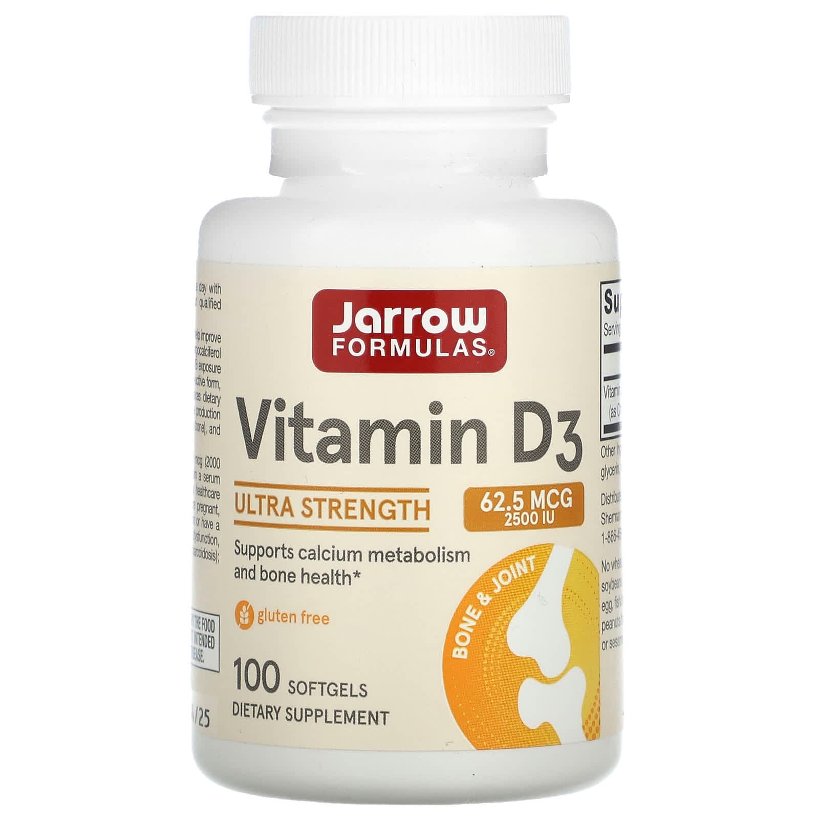 Jarrow Formulas Vitamin D3, Ultra Strength – 100 capsules molles de Jarrow Formulas